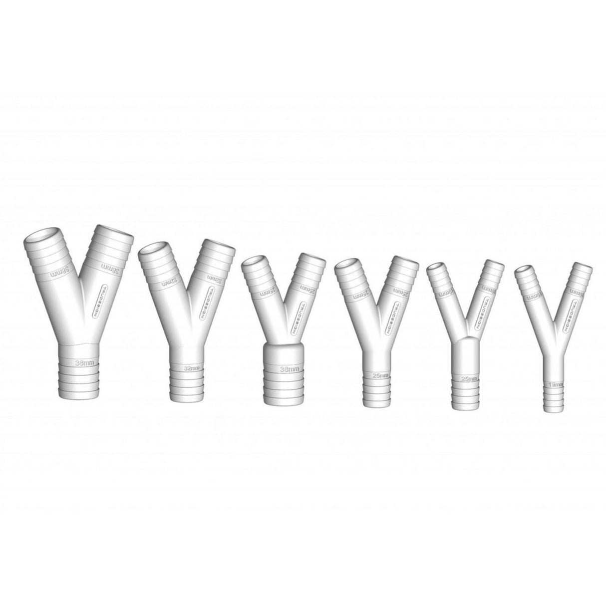 TRUEDESIGN Y-Schlauchverbinder für Schlauchaufteilung, Schlauchanschluss, hohe Flexibilität - 19 - 38 mm