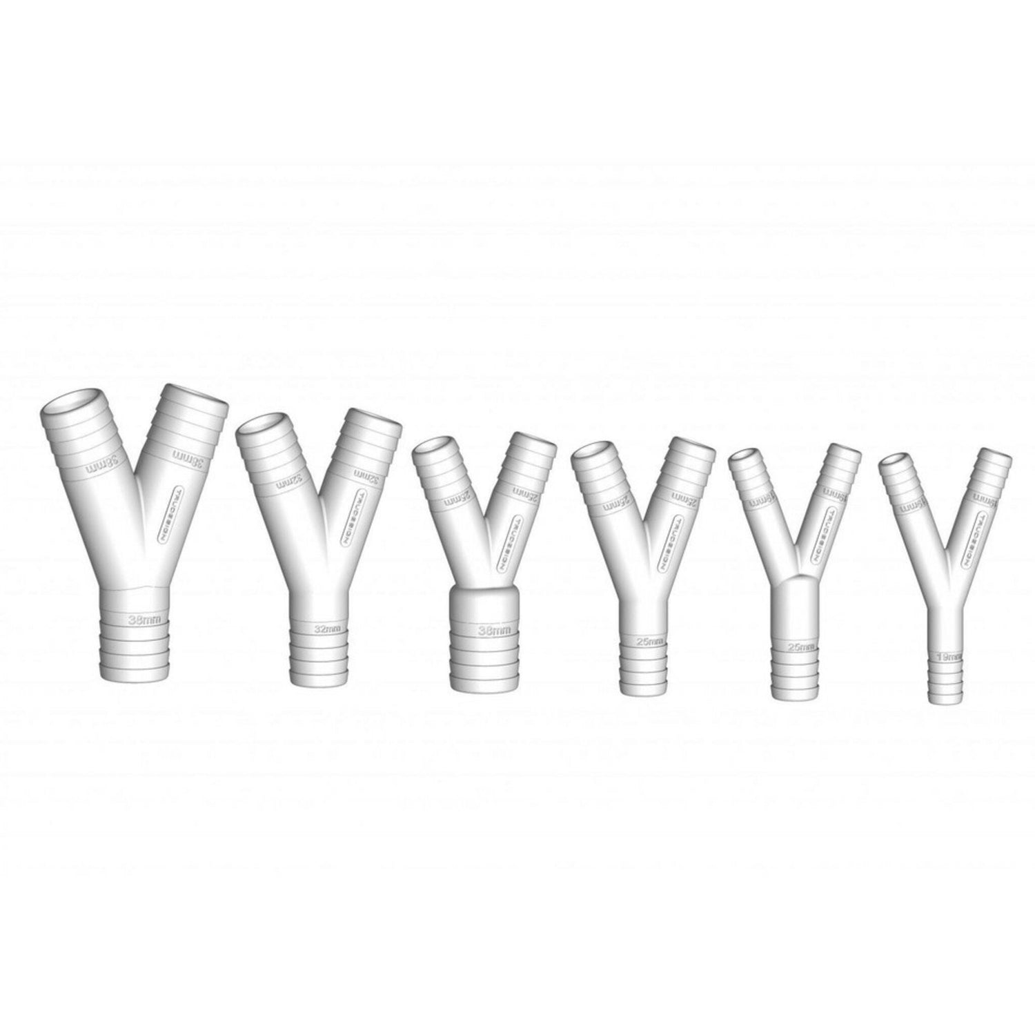 TRUEDESIGN Y-Schlauchverbinder für Schlauchaufteilung, Schlauchanschluss, hohe Flexibilität - 19 - 38 mm
