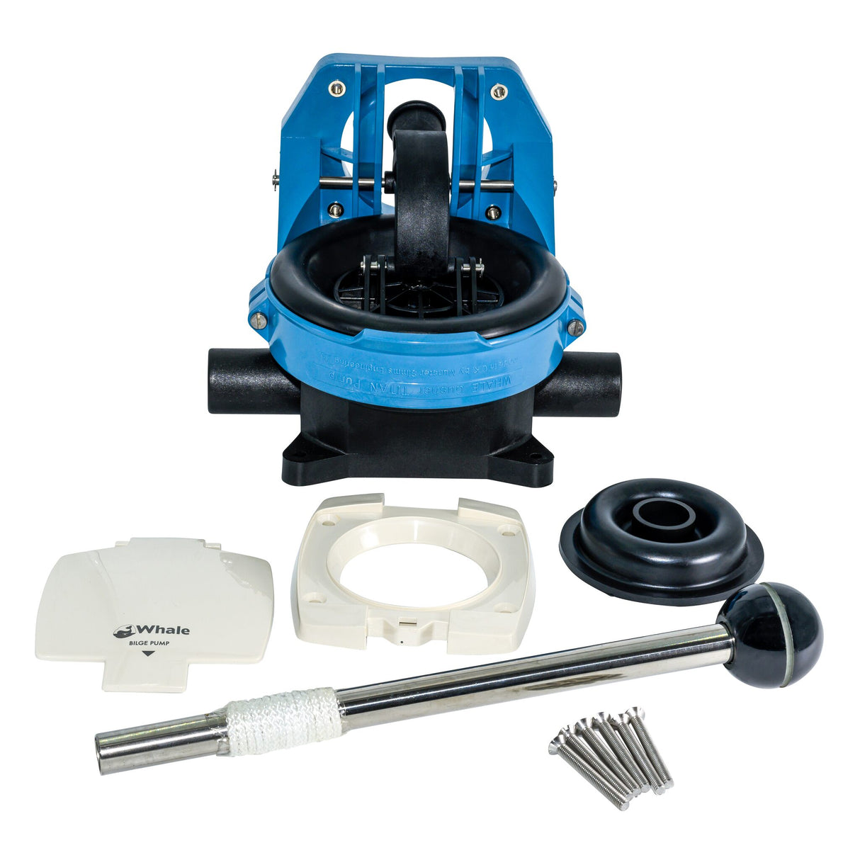 WHALE Handlenzpumpe 100L/min 38mm Anschluss, manuelle Bilgepumpe, Decksbeschlag integriert