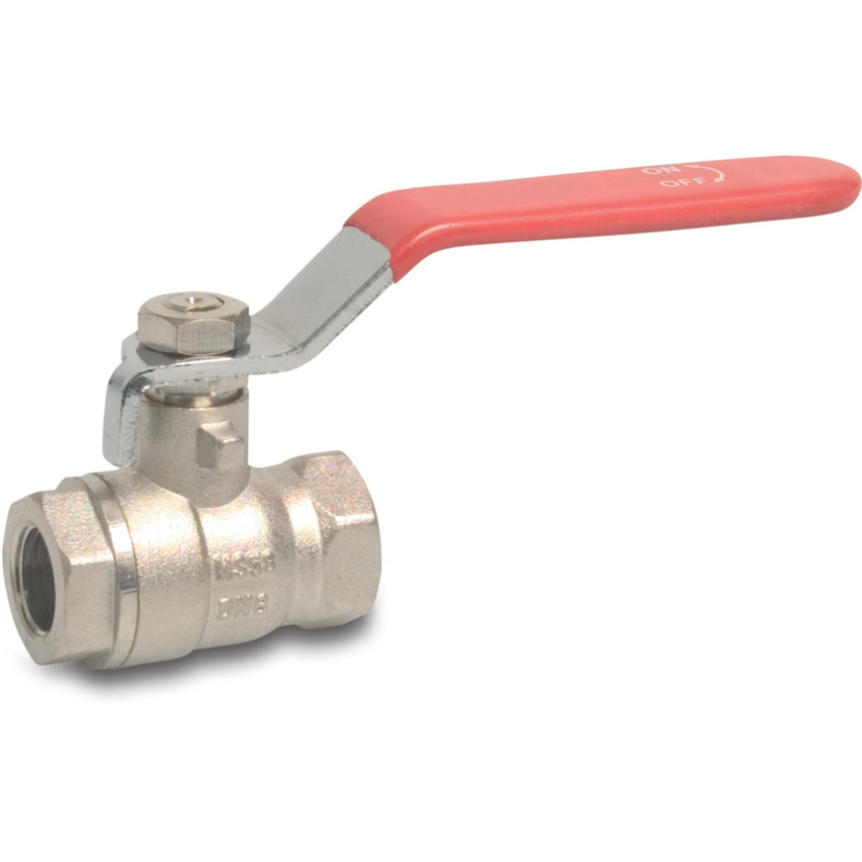 Kugelhahn Messing vernickelt, Armatur, Dichtung aus PTFE -
