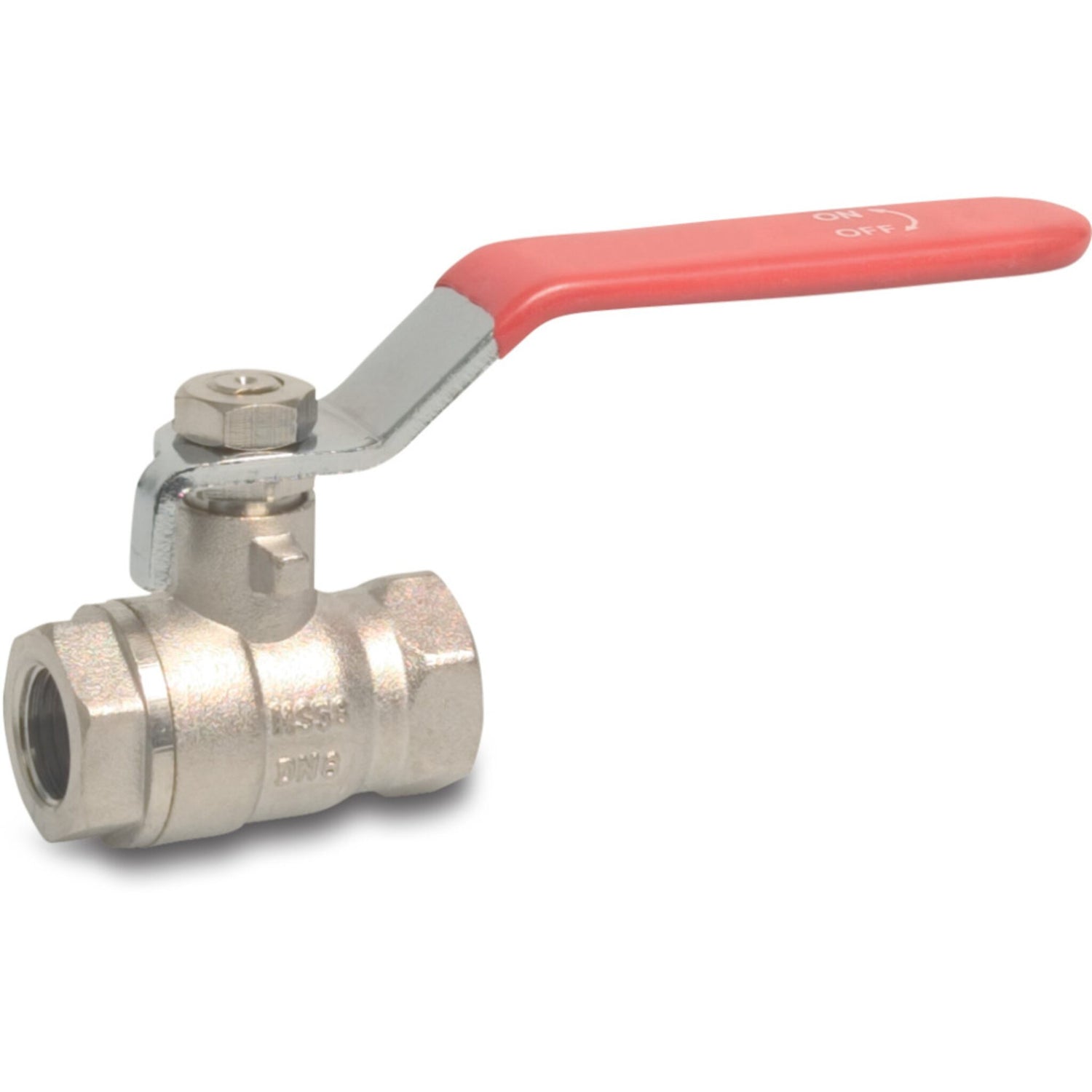 Kugelhahn Messing vernickelt, Armatur, Dichtung aus PTFE -