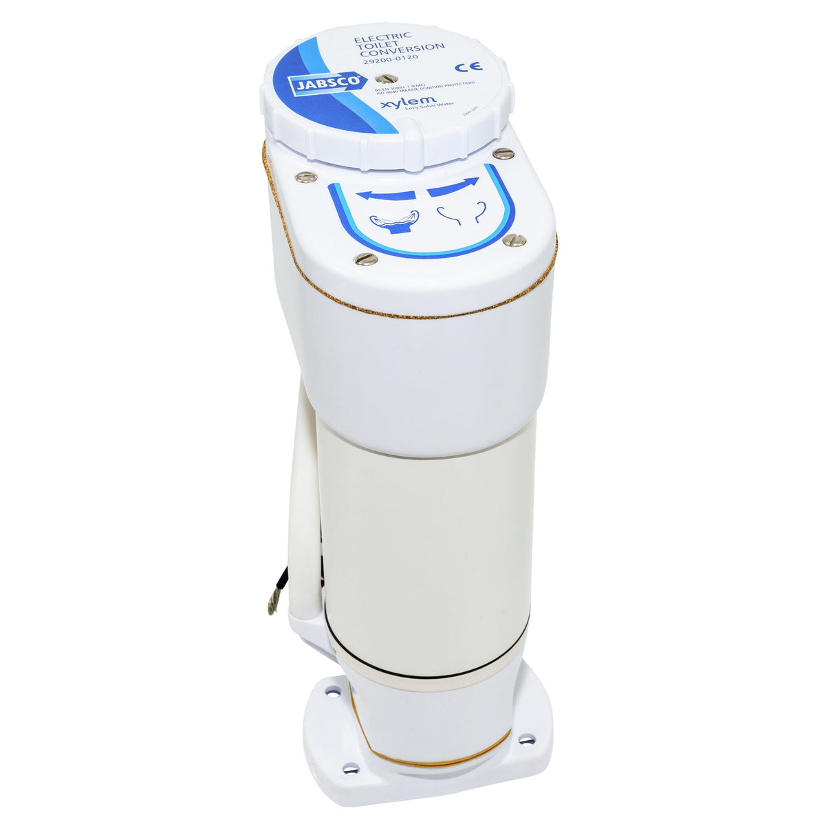 JABSCO Electric Conversion Kit for Manual On-Board Toilet, Electric Flush and Suction Pump with Macerator, Easy Installation - 12 Volt or 24 Volt