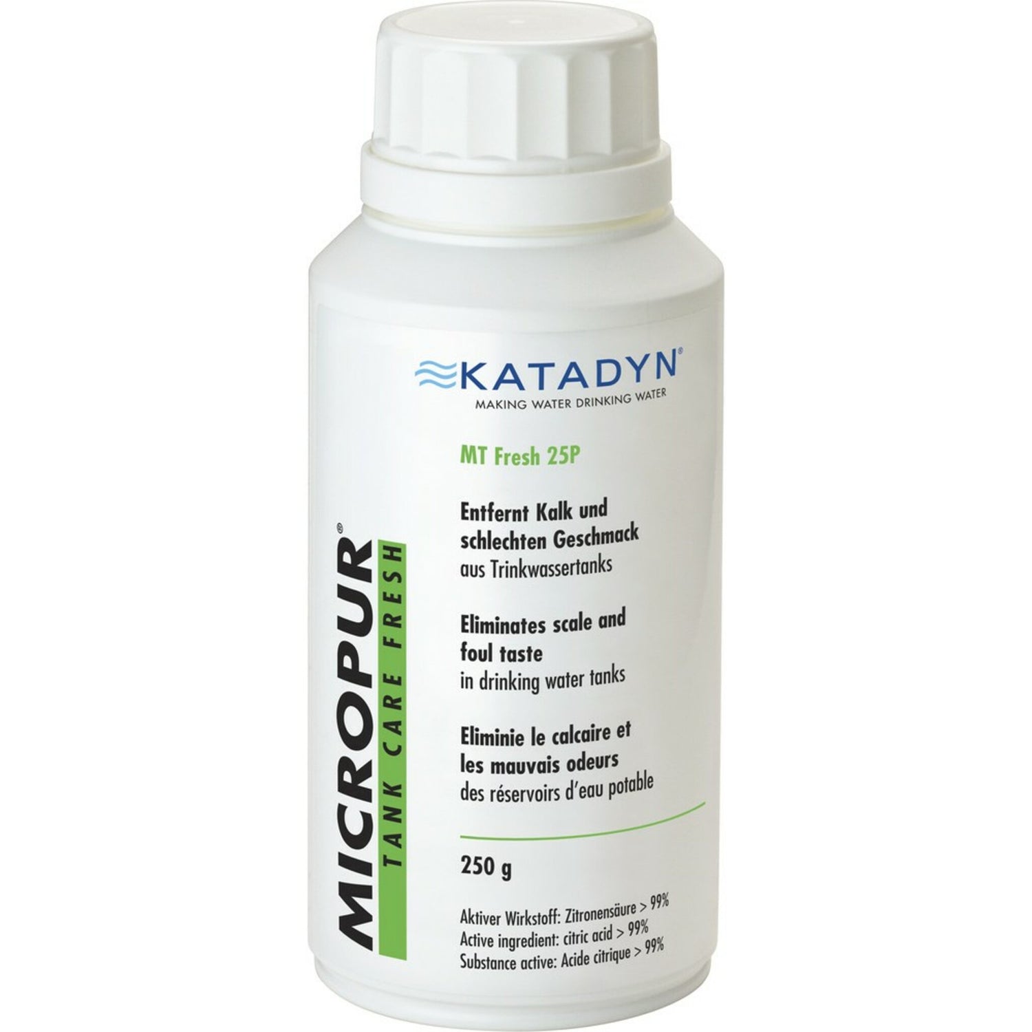 Katadyn Tankreiniger Zitronensäure, Reinigungspulver, beseitigt Gerüche und Kalk, 250 g, für 25 Liter