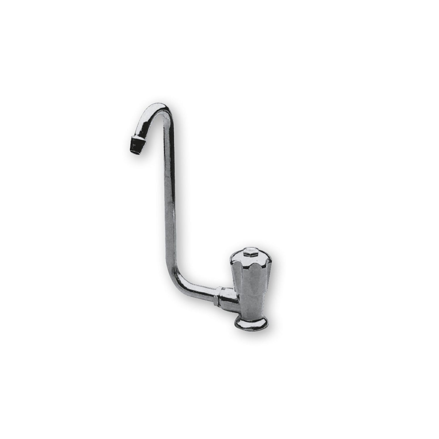 Allpa Wasserhahn Messing verchromt, Auftisch-Armatur, schwenkbar faltbarer Auslauf 10-mm Anschluss 3/8 geeignet für Druckwassersysteme