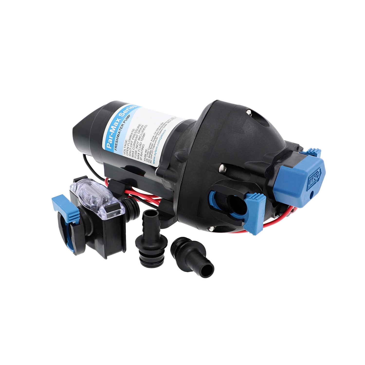 Jabsco Druckwasserpumpe 7,6 l/min 2,4 bar 24V, Wasserpumpe, leise und trockenlaufsicher mit Pulsabsorber