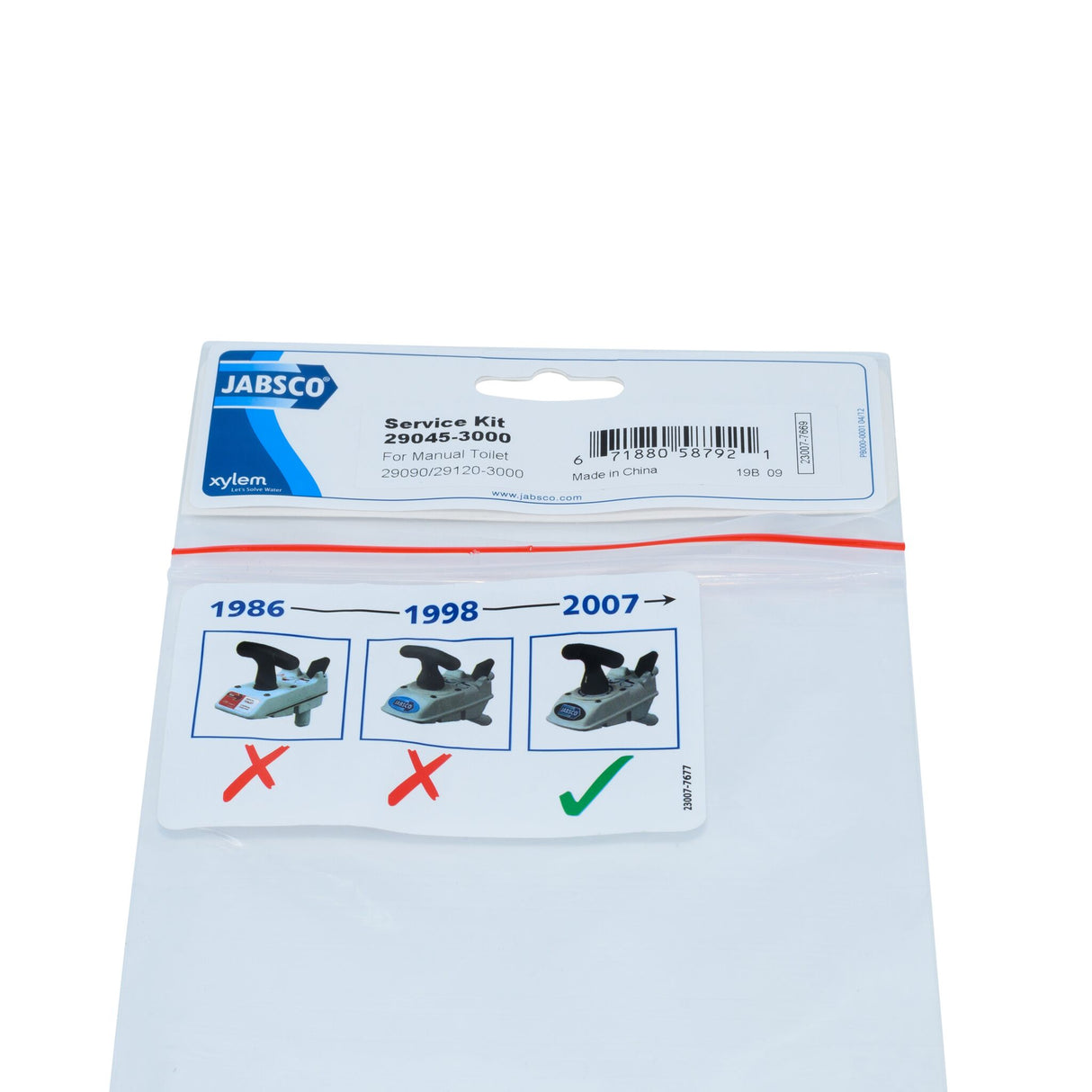 JABSCO service kit for on-board toilets, spare parts for marine toilets, comprehensive repair service for toilet systems - from 1998 or from 2008