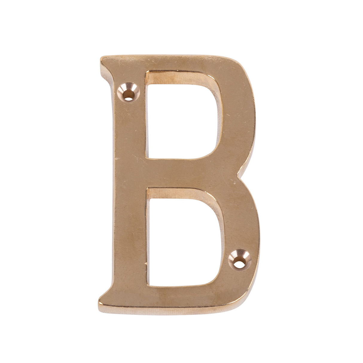 Messing Buchstabe 100 mm, poliertes Messing, zum Anschrauben, 100 g Gewicht - (Optional mit Zubehör)