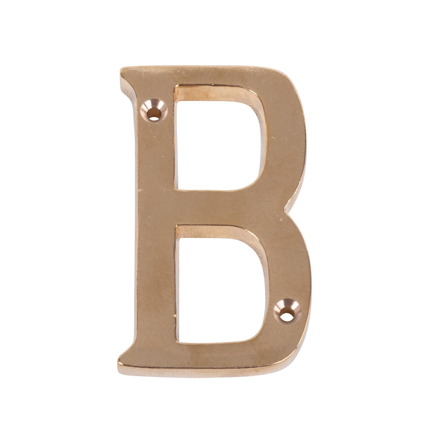 Messing Buchstabe 100 mm, poliertes Messing, zum Anschrauben, 100 g Gewicht - (Optional mit Zubehör)