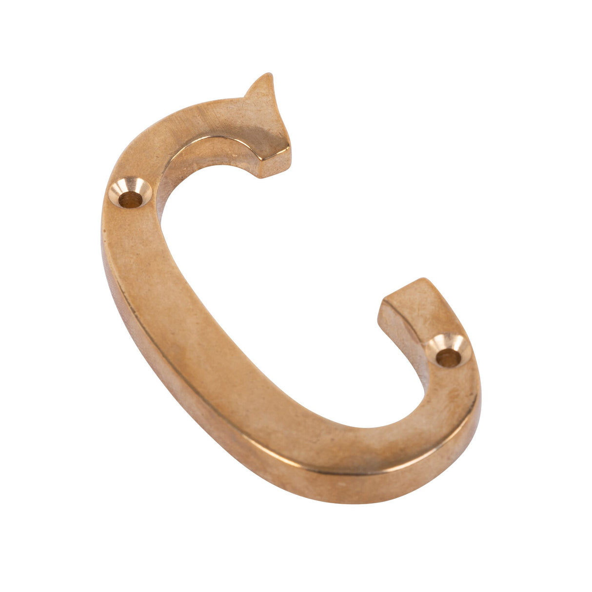 Brass letter 100 mm, polished brass, for screwing, 100 g weight - (Optional with accessories)