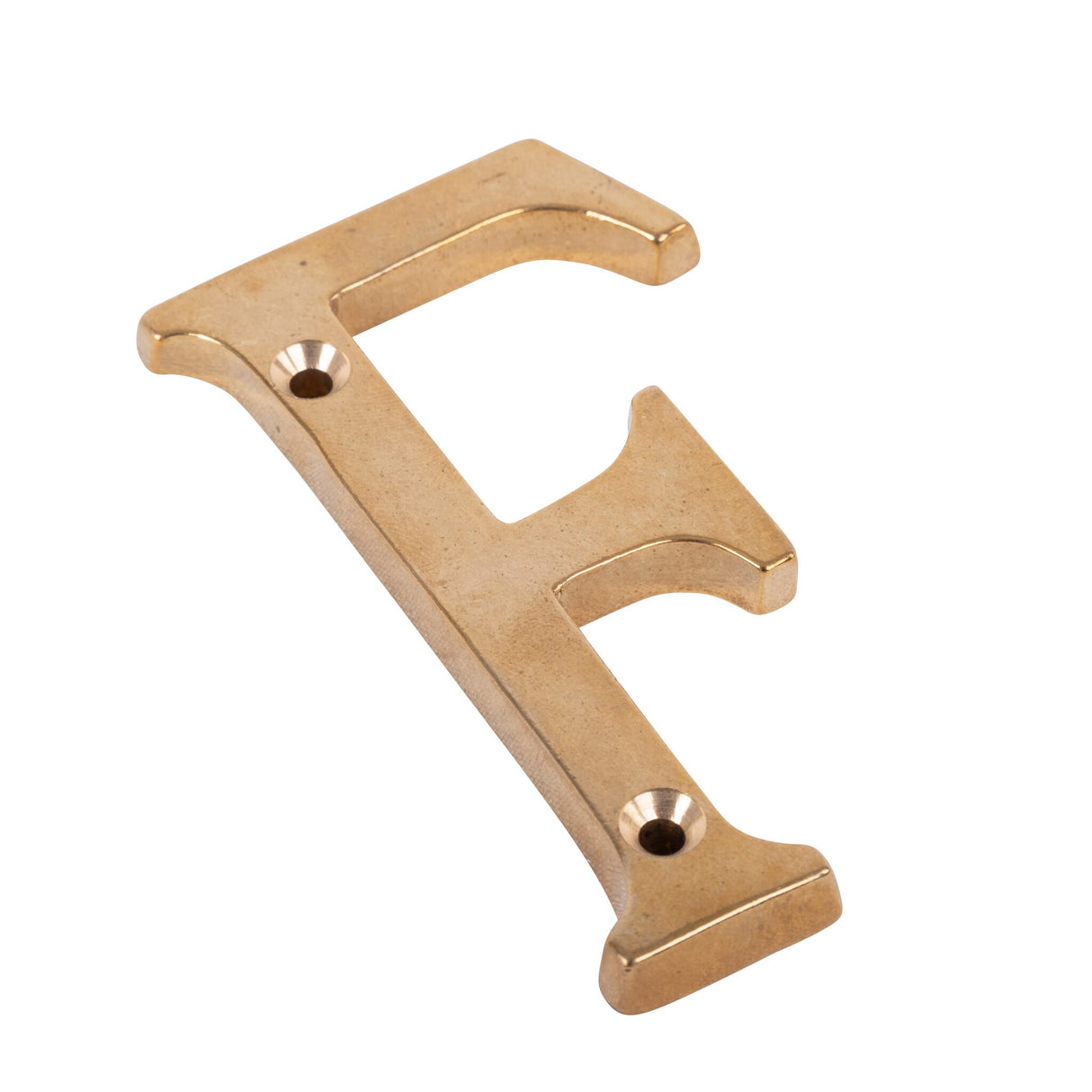 Brass letter 100 mm, polished brass, for screwing, 100 g weight - (Optional with accessories)