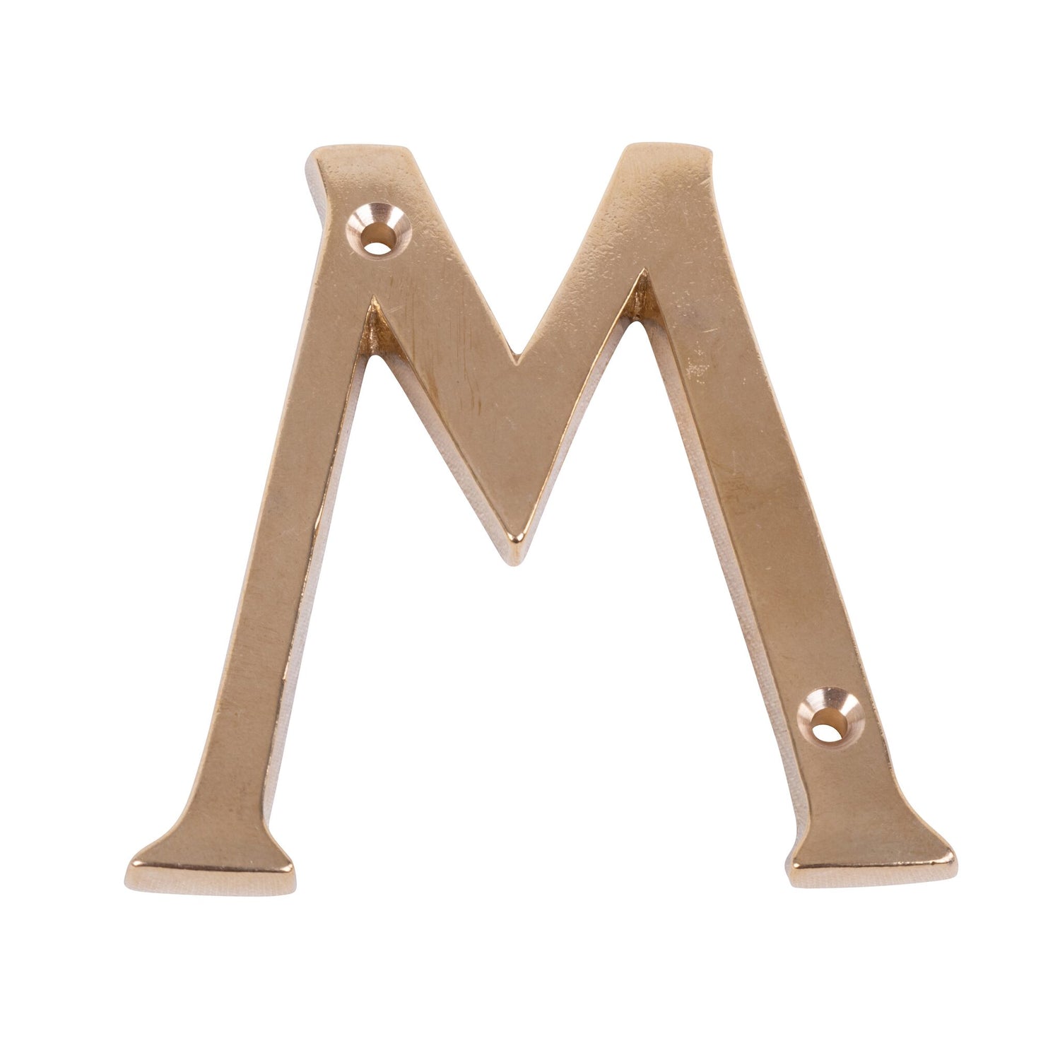 Messing Buchstabe 100 mm, poliertes Messing, zum Anschrauben, 100 g Gewicht - (Optional mit Zubehör)