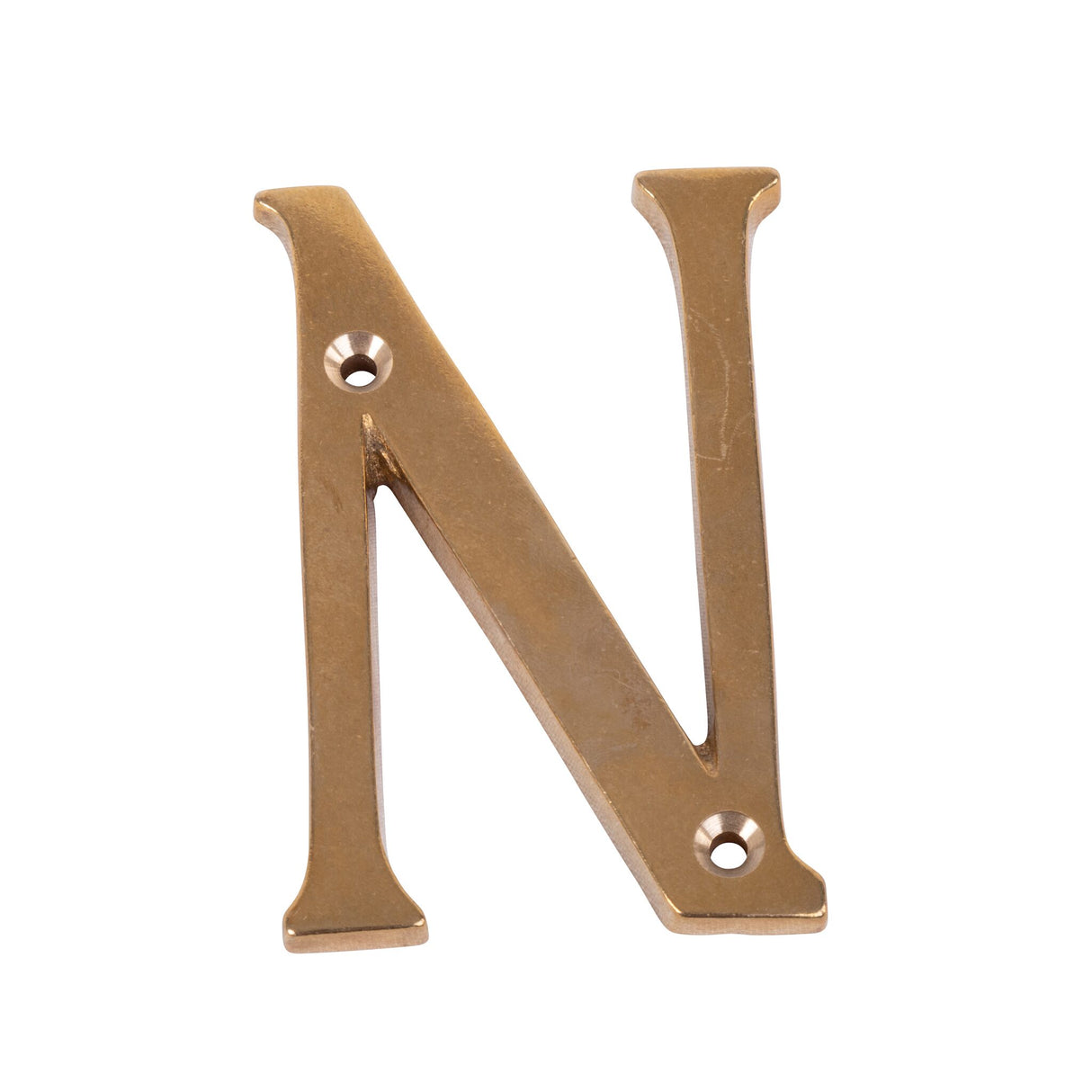 Brass letter 100 mm, polished brass, for screwing, 100 g weight - (Optional with accessories)