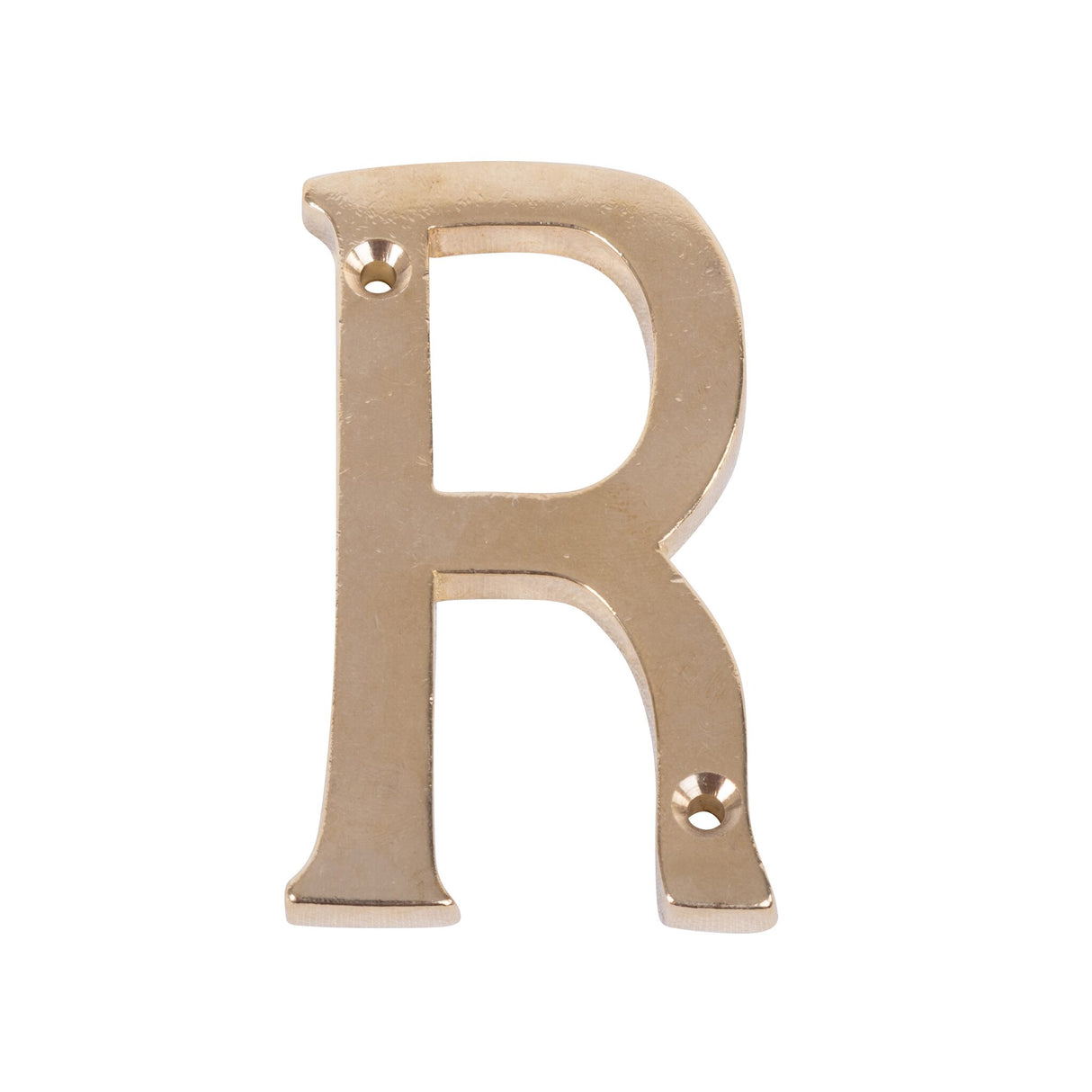 Brass letter 100 mm, polished brass, for screwing, 100 g weight - (Optional with accessories)