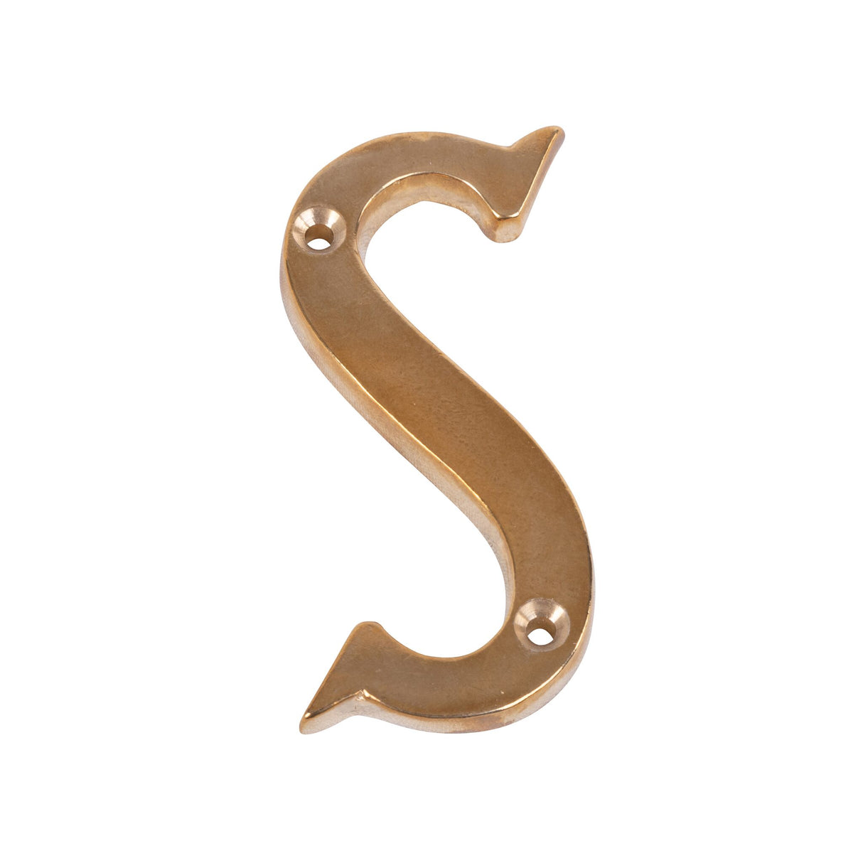 Brass letter 100 mm, polished brass, for screwing, 100 g weight - (Optional with accessories)