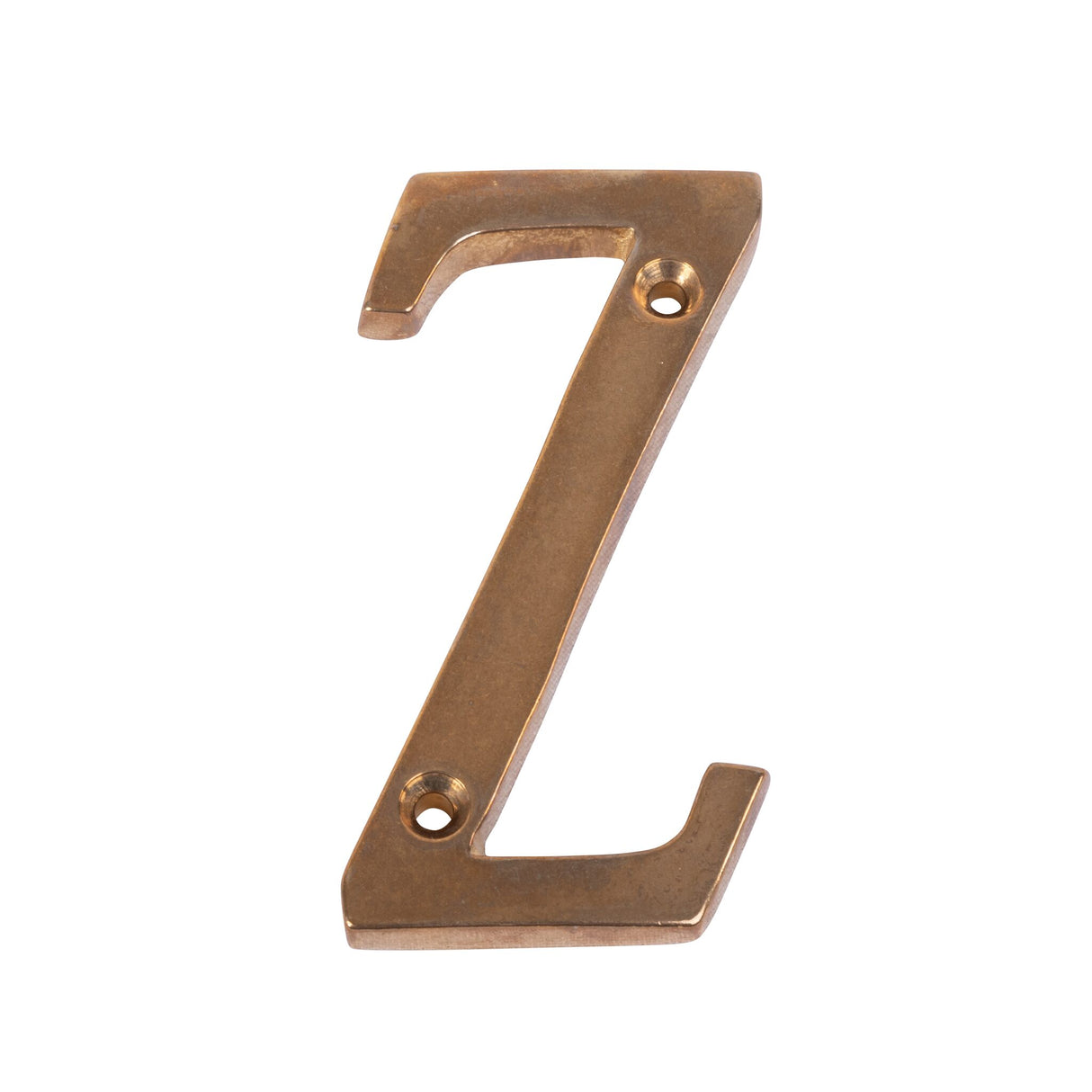 Brass letter 100 mm, polished brass, for screwing, 100 g weight - (Optional with accessories)
