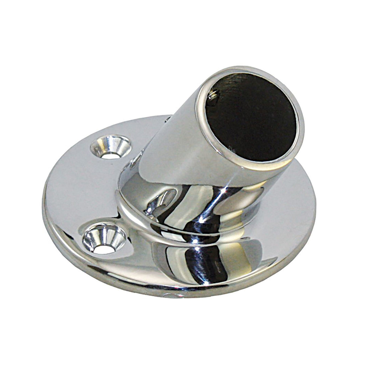 Railing foot round 60° railing support 70 mm diameter for 25 mm tubes