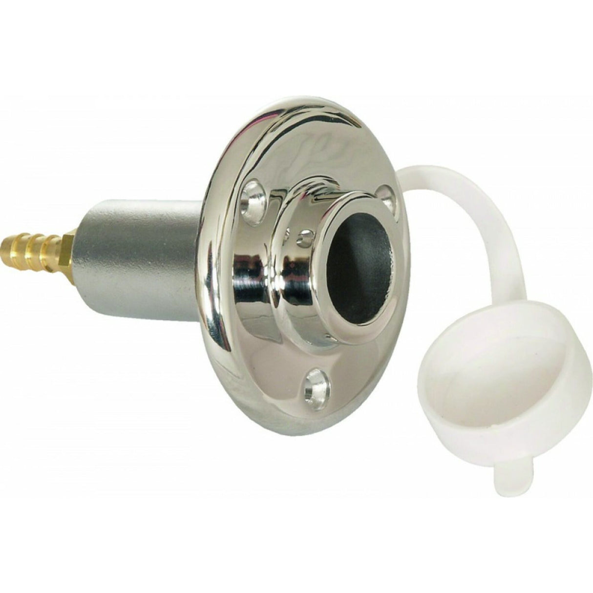 Gangwayaufnahme Edelstahl Bordmontage 25 mm, Gangway-Halterung, mit Abdeckung und Wasserablauf