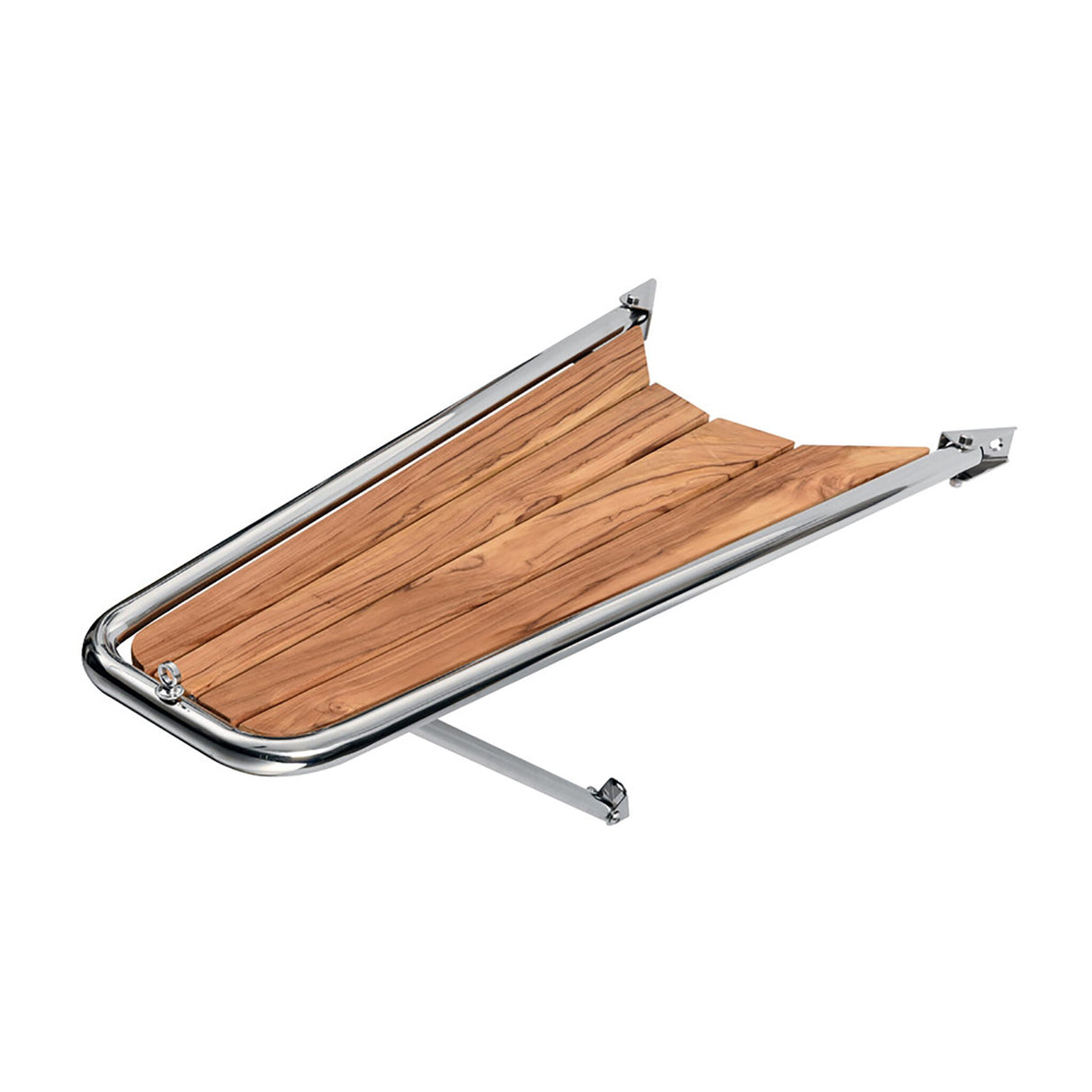 Bugspriet Edelstahl Bugstütze mit Teak-Trittfläche, verstellbare Halterungen, rostfrei und hochglanzpoliert - (Optional mit Halterungen)