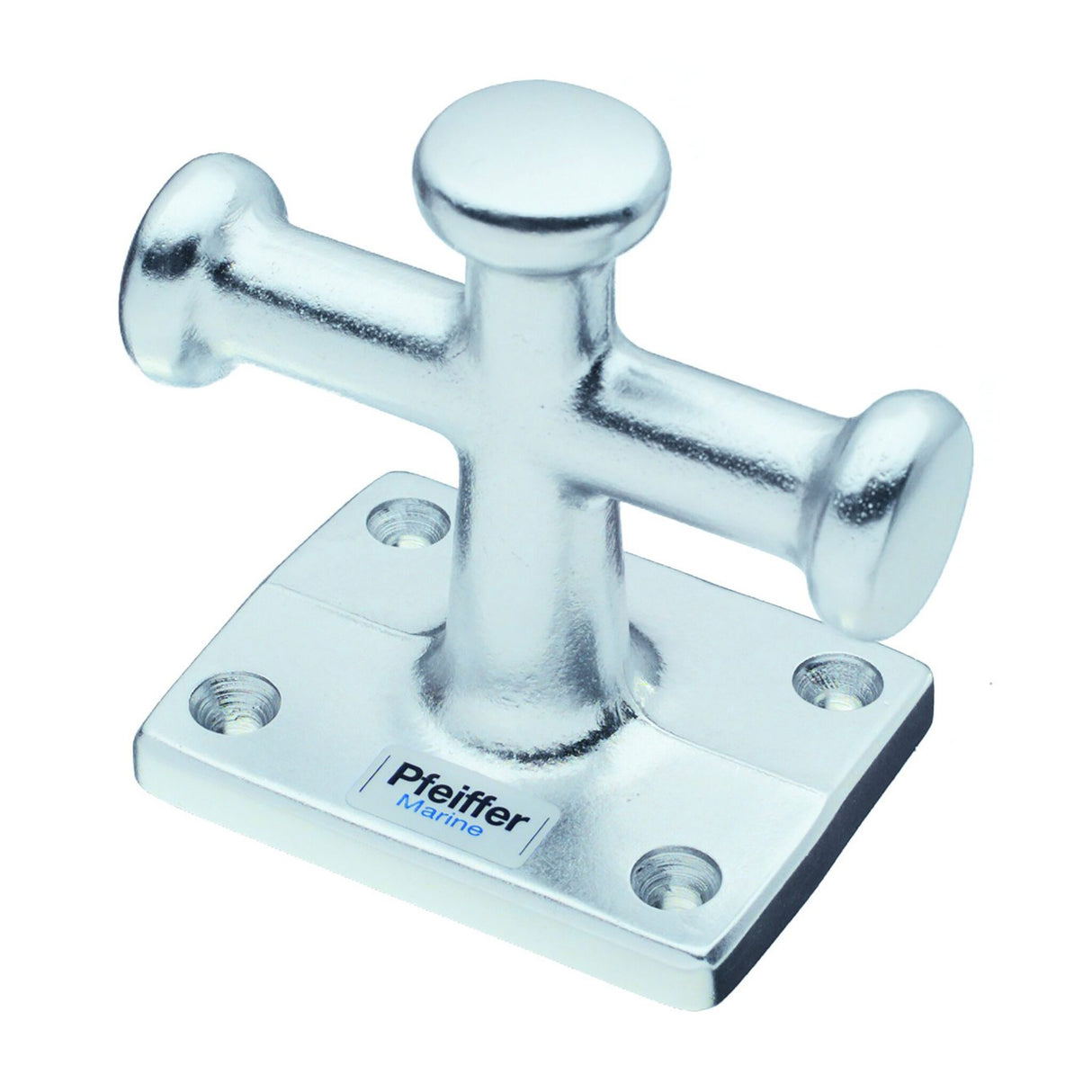 Cross bollard made of aluminum, seawater-resistant, silver, weatherproof, durable - (Optionally with double or single version)