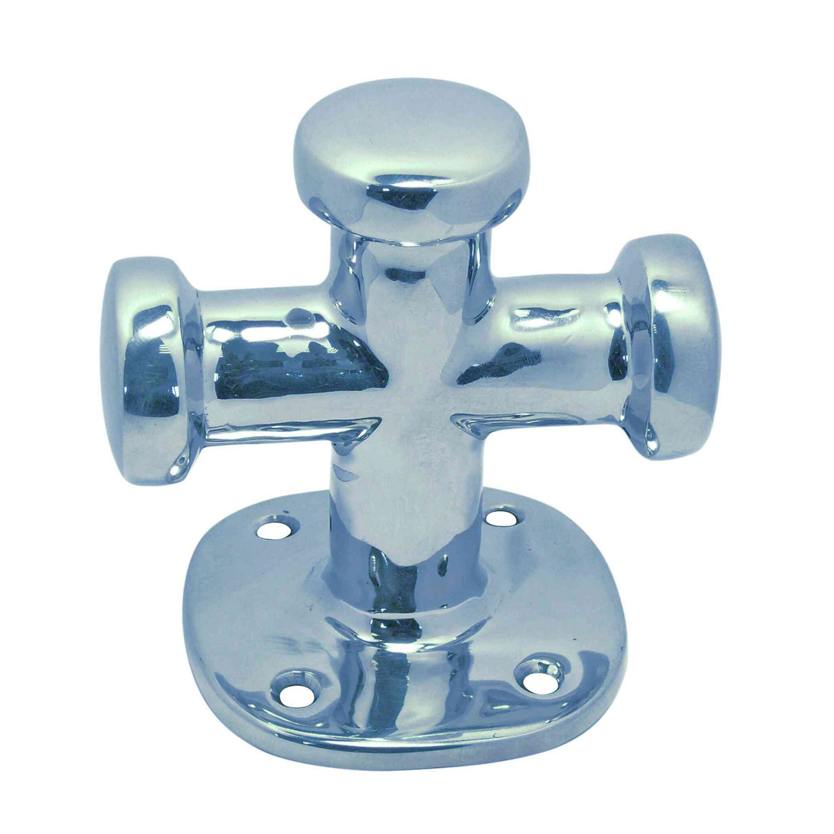 Cross bollard polished stainless steel, A4-AISI 316, durable and rust-resistant - (Optional with double)