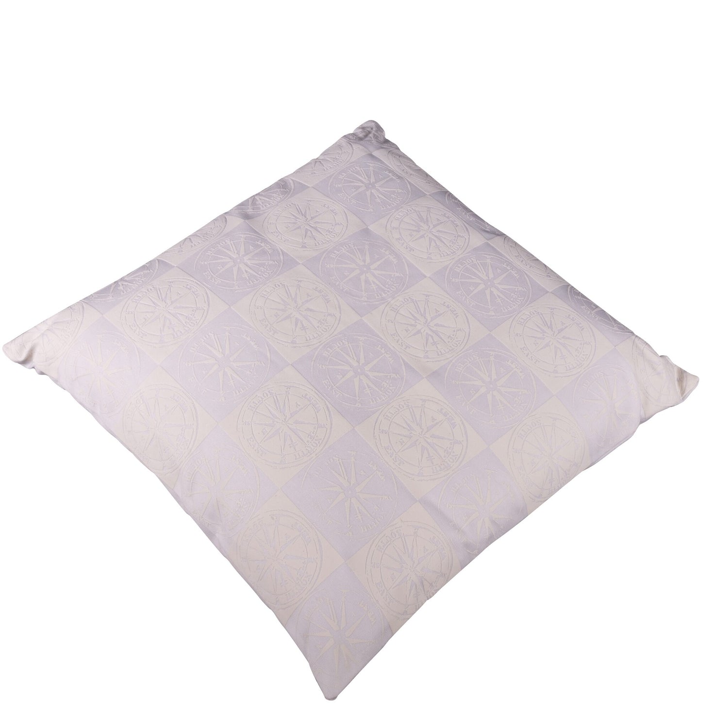 awn Kapok-Zierkissen 40x40cm, kuscheliges Kissen, maritimes Windrosendesign - blau-weiß oder creme-weiß