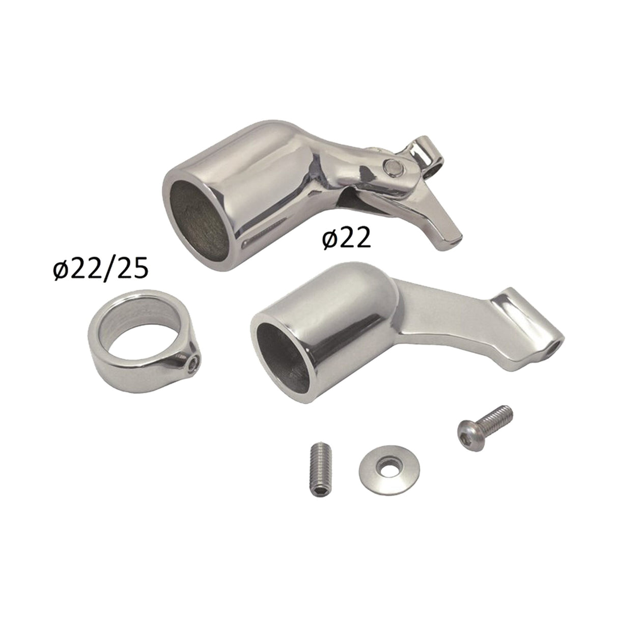 Handrail bracket set stainless steel joint 25 mm, bracket, rust-proof A4 AISI 316