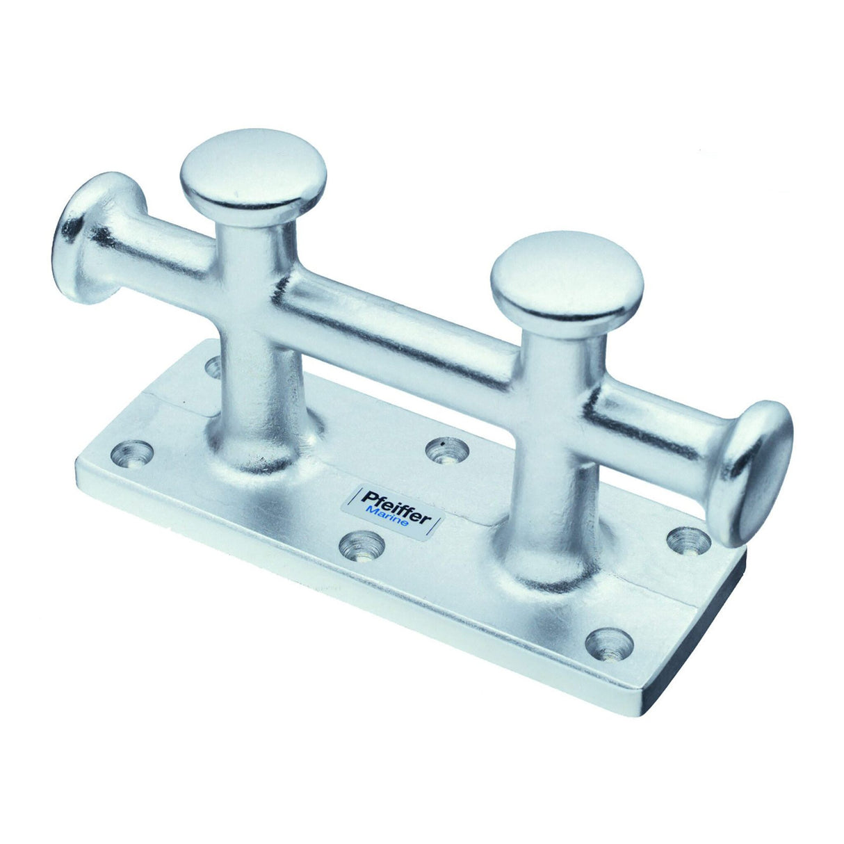 Cross bollard made of aluminum, seawater-resistant, silver, weatherproof, durable - (Optionally with double or single version)