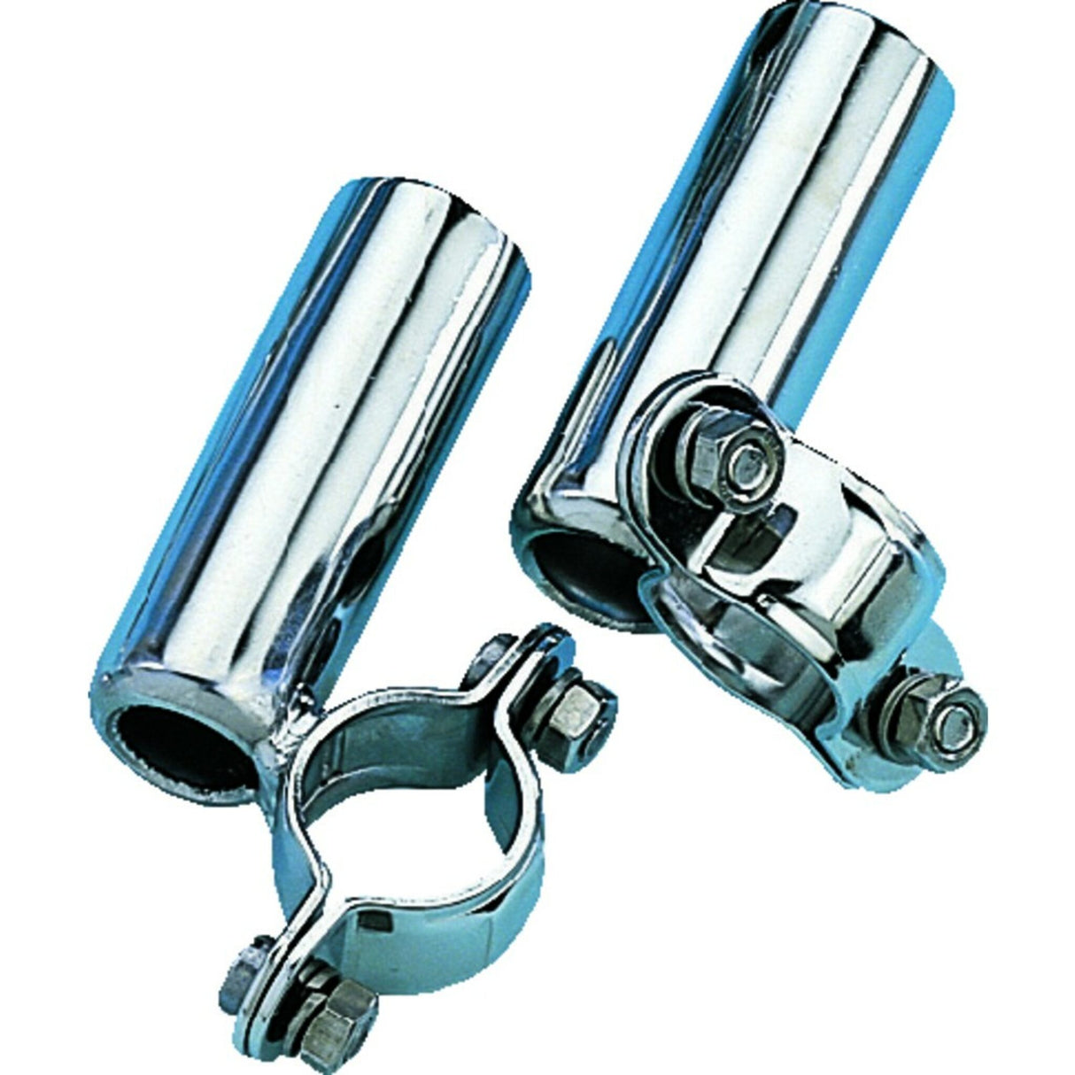 Petersen Flaggenstockhalter aus rostfreiem Stahl für Relingsmontage, Flaggenhalter, inklusive passender Schelle - 22 - 25 mm