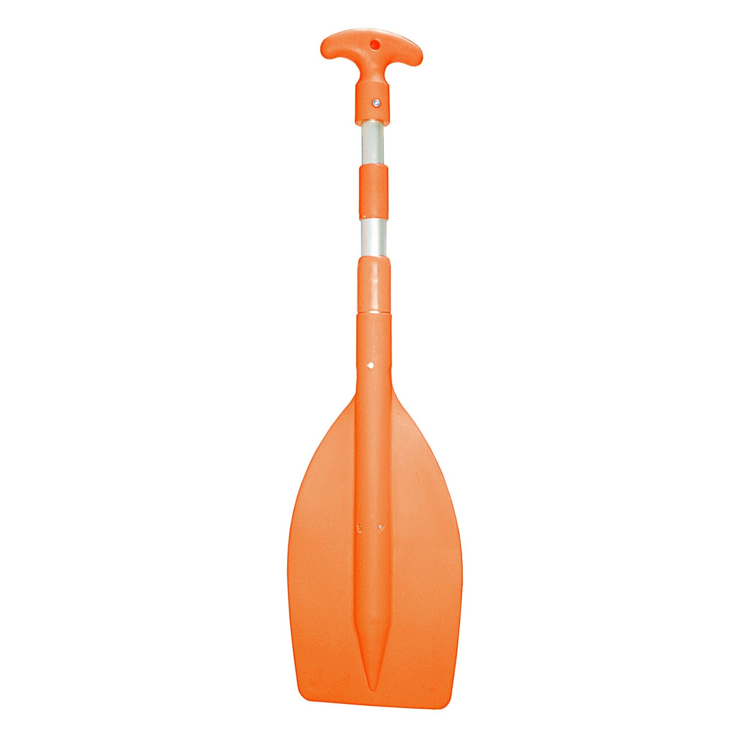 Teleskop-Jollenpaddel Aluminium, 3-stufiges Boots-Paddle, verstellbare Länge für optimale Anpassung, orangefarbenes Blatt für hohe Sichtbarkeit, stabil und langlebig