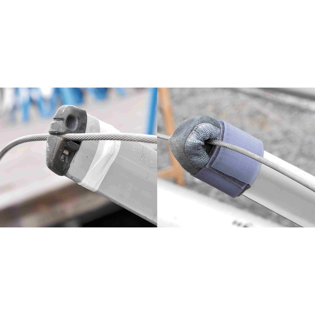 Spreader covers made of leather and neoprene, boat protection, easy to attach with Velcro fastener, 1 pair - 55 - 154 mm