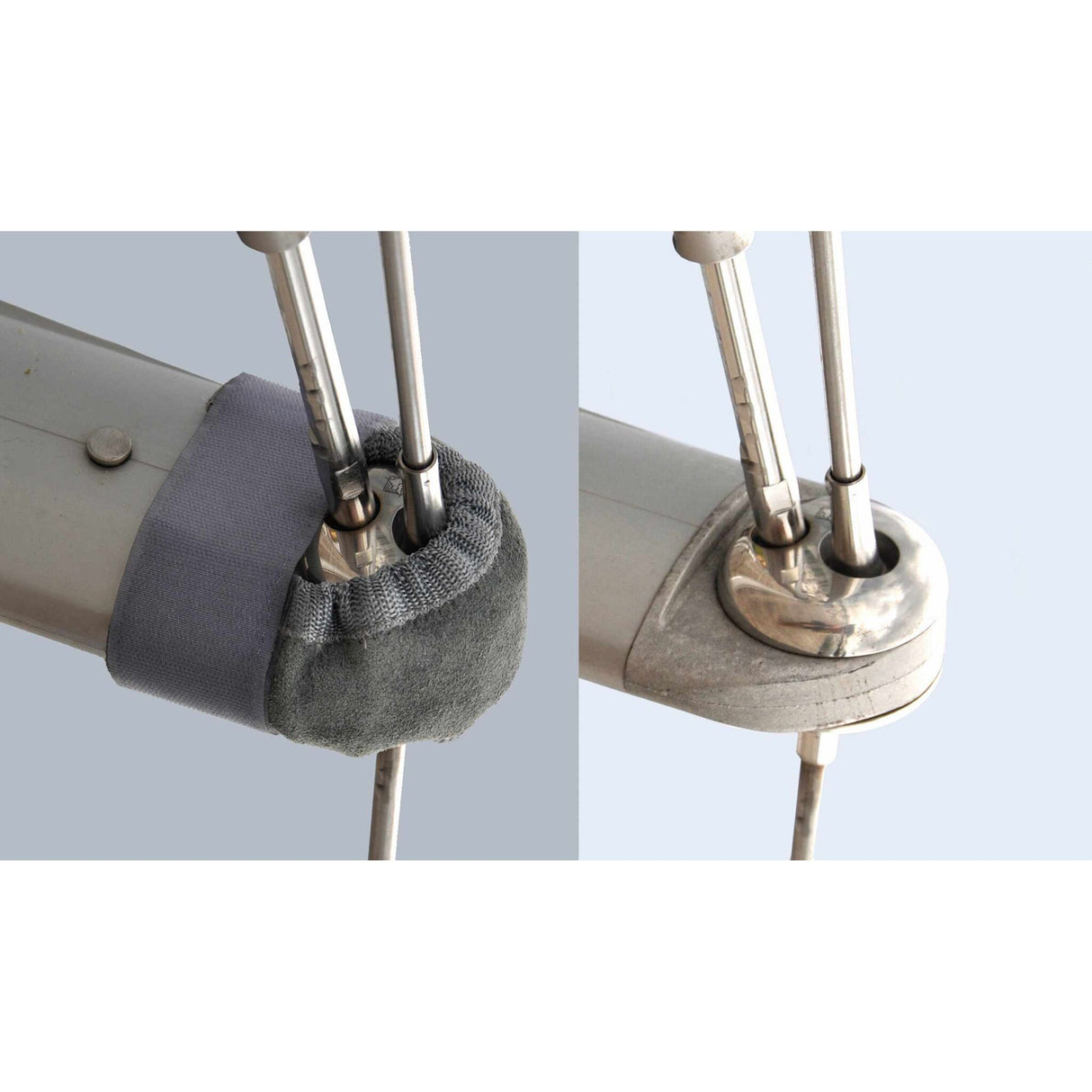 Spreader covers made of leather and neoprene, boat protection, easy to attach with Velcro fastener, 1 pair - 55 - 154 mm