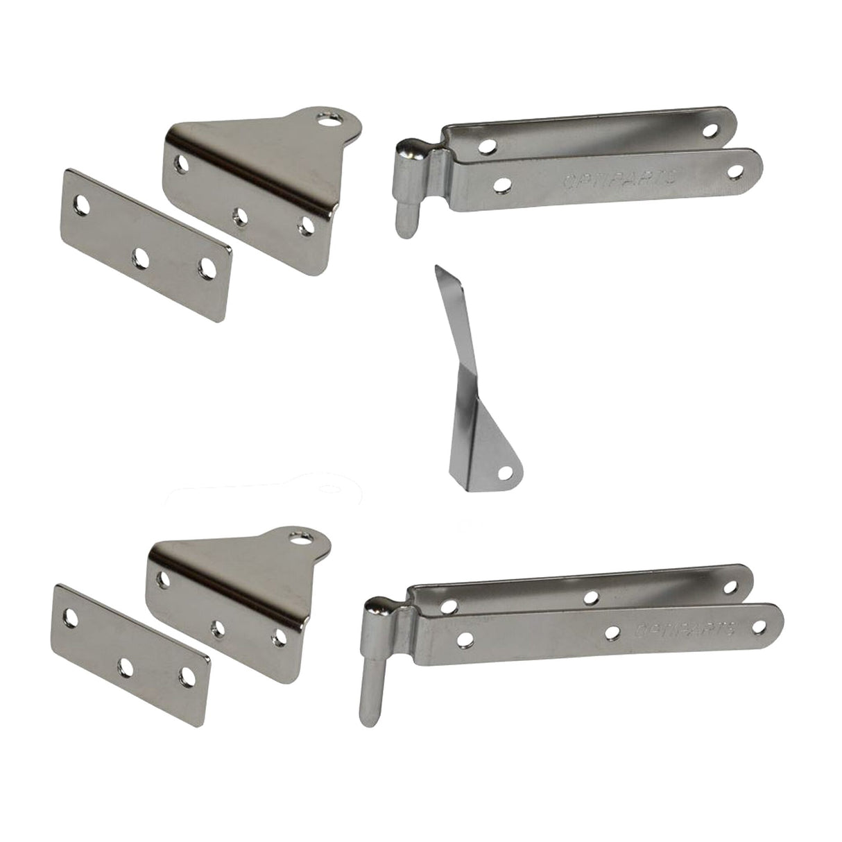 Opti Ruderbeschläge Edelstahl-Set für Optimist-Klingen, Ruderhalterung, komplett Set für Klingen bis 15 mm Dicke