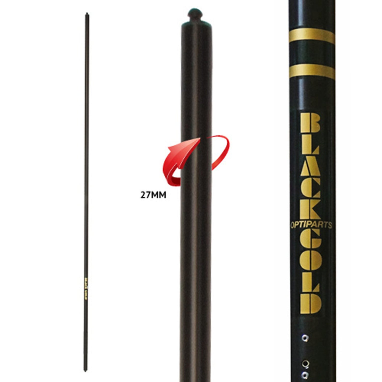 OPTIPARTS Spriet 27 mm BLACKGOLD, Bootsspriete, hochwertige Qualität