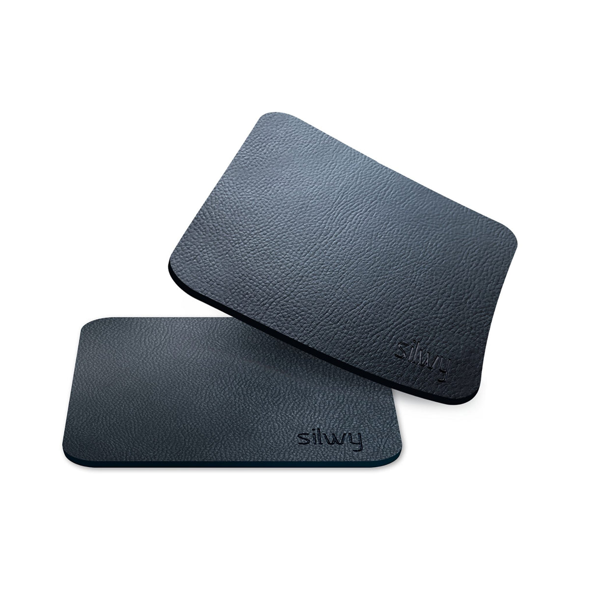 silwy Gel-Untersetzer Leder-Coating standsicher rutschfest magnetisch, Magnetglas-Pads, schwarz