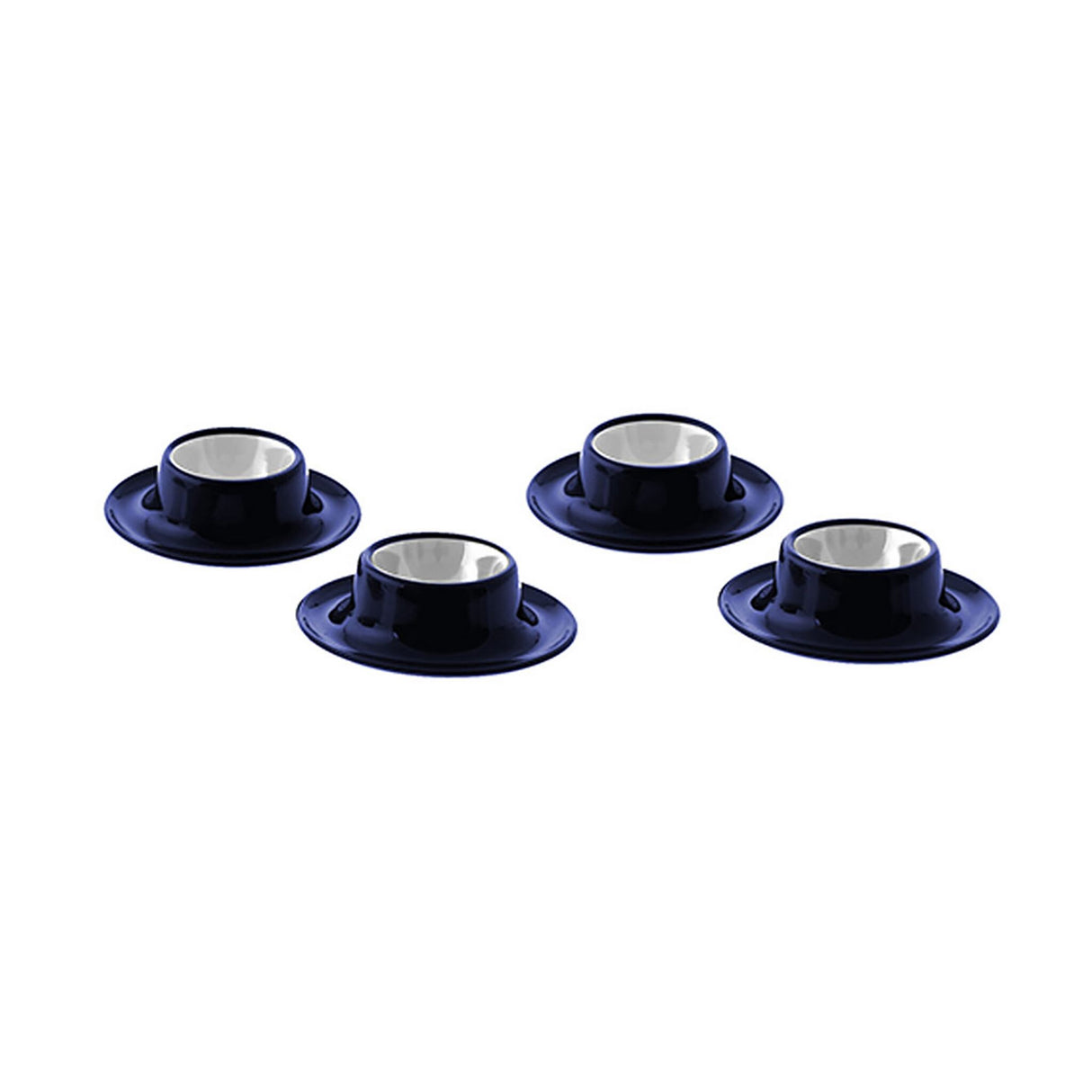 Gimex Eierbecherset 4-teilig blau-weiss, Eierhalter, bruchsicheres Bord-Geschirr