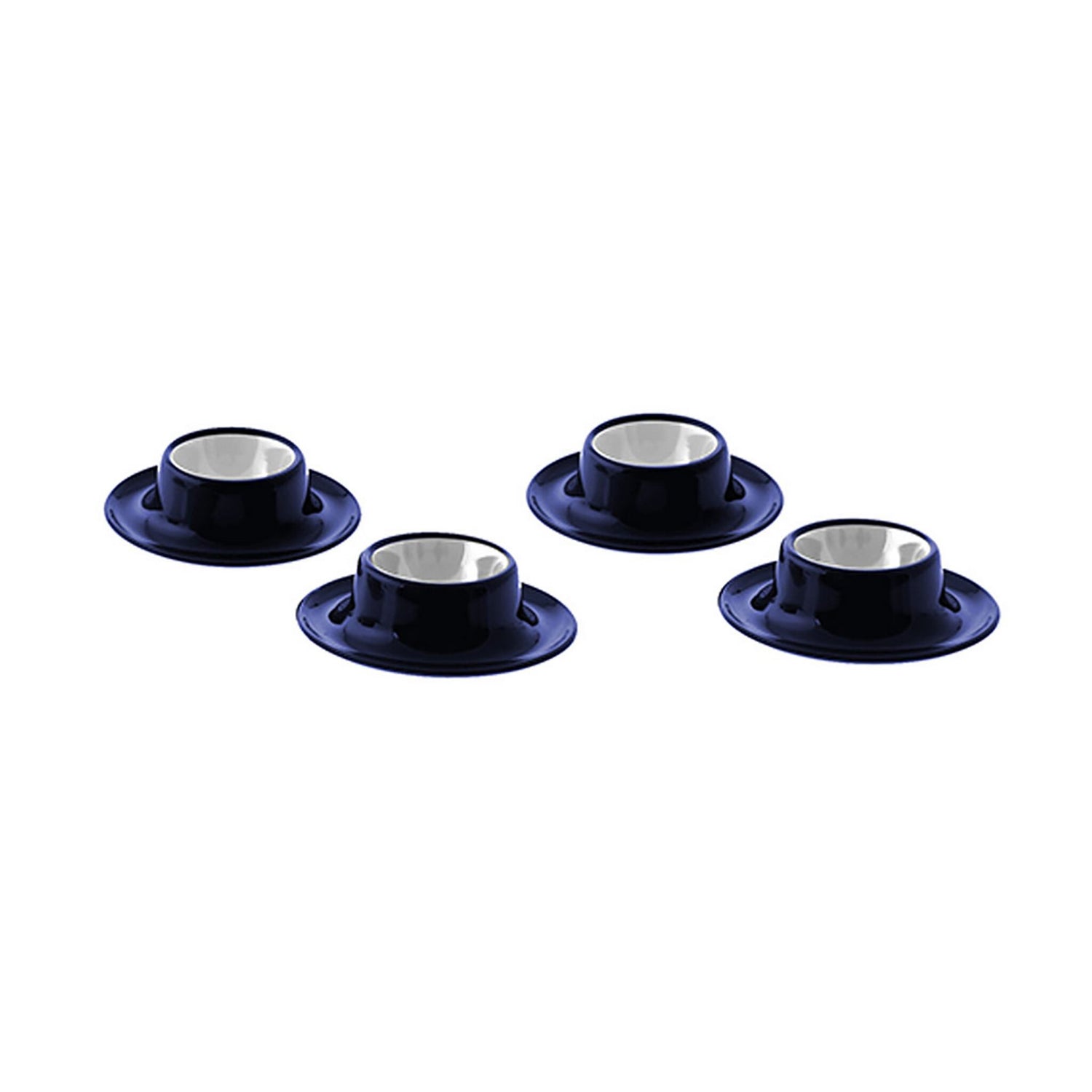 Gimex Eierbecherset 4-teilig blau-weiss, Eierhalter, bruchsicheres Bord-Geschirr