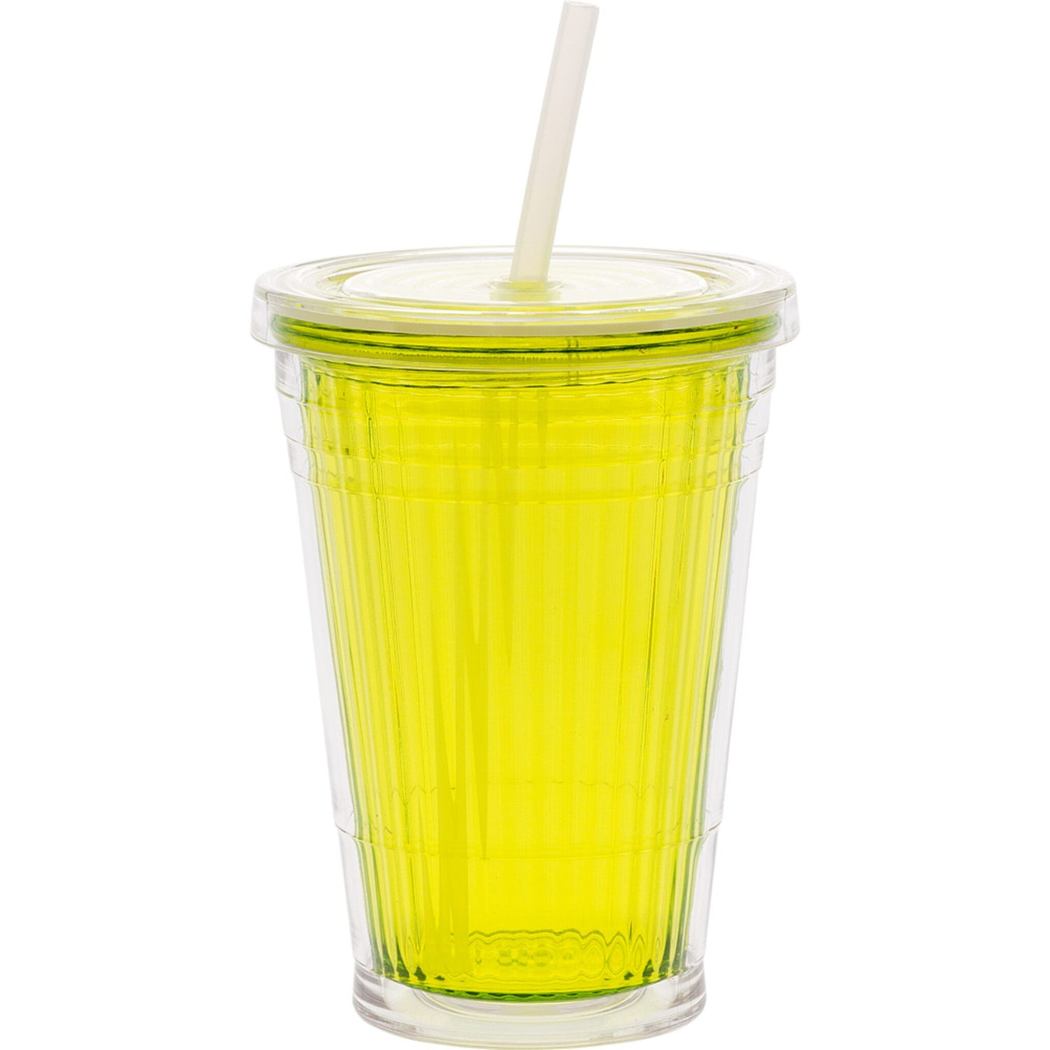 Gimex Thermobecher 450 ml doppelwandig, Trinkbecher, robust mit Schraubdeckel und Trinkhalm - türkis, brombeerfarben, lime