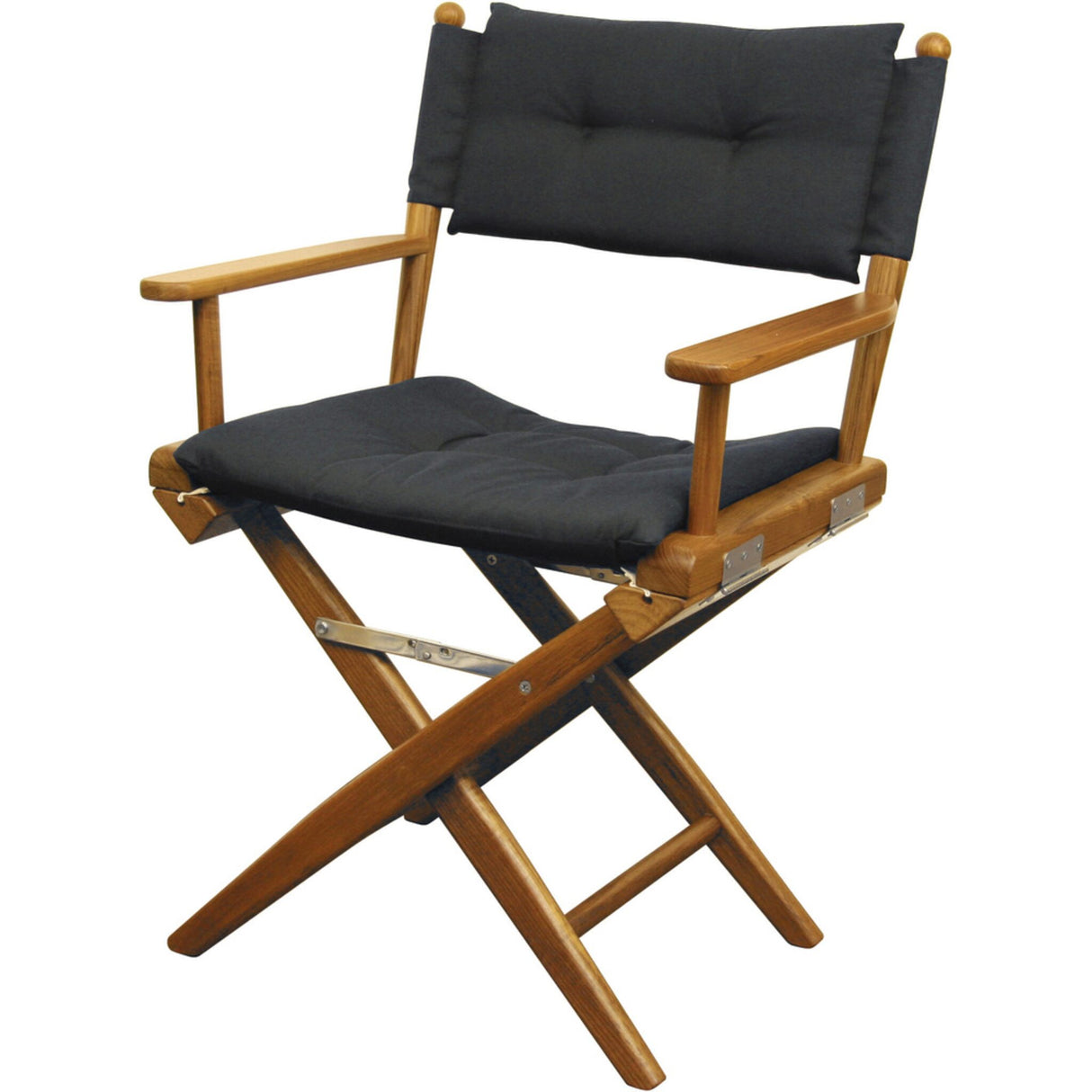 ARC Bootsstuhl DeLuxe Teakholz, Deckstuhl, inklusive Stuhlkissen und abnehmbarer Bezug - navy oder creme-weiß