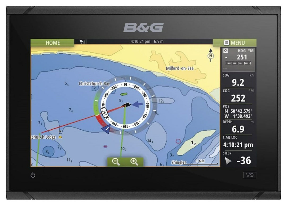 B&G Multifunktionsdisplay Vulcan hochauflösendes Touchscreen, Kartenplotter, integriertes WLAN und CHIRP-Sonar - 7" - 9"