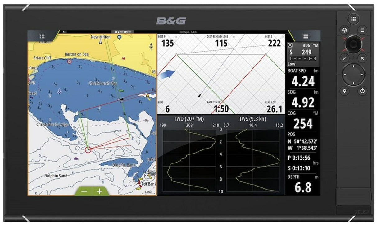 B&G Zeus³ Multifunktionsdisplay SolarMAX™ HD, Touchscreen & Drucktasten, integrierte Konnektivität für Segeln - 7" – 16"