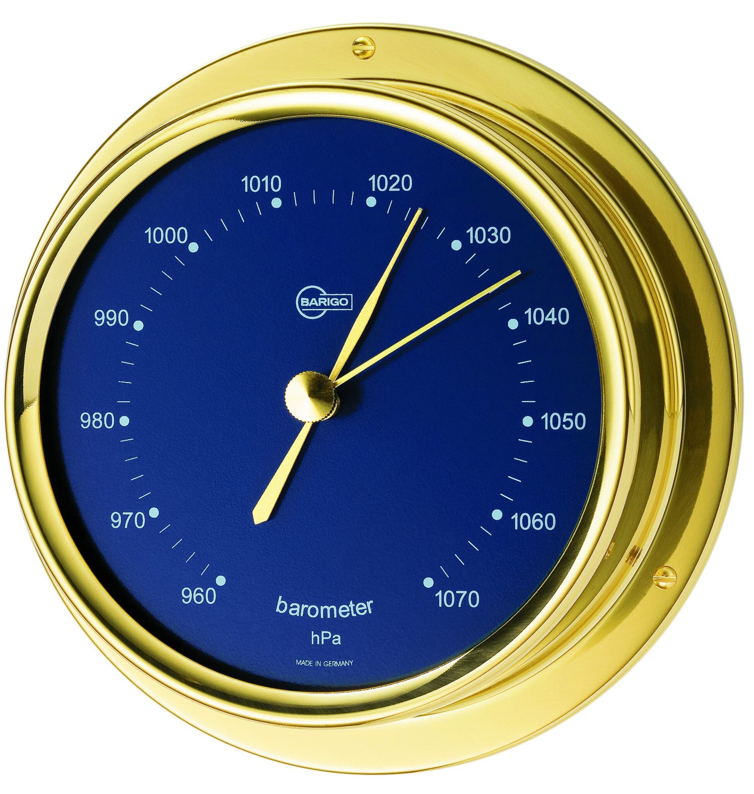 BARIGO Barometer Quarz-Uhrwerk, Wetterstation, hochwertiges poliertes Messinggehäuse