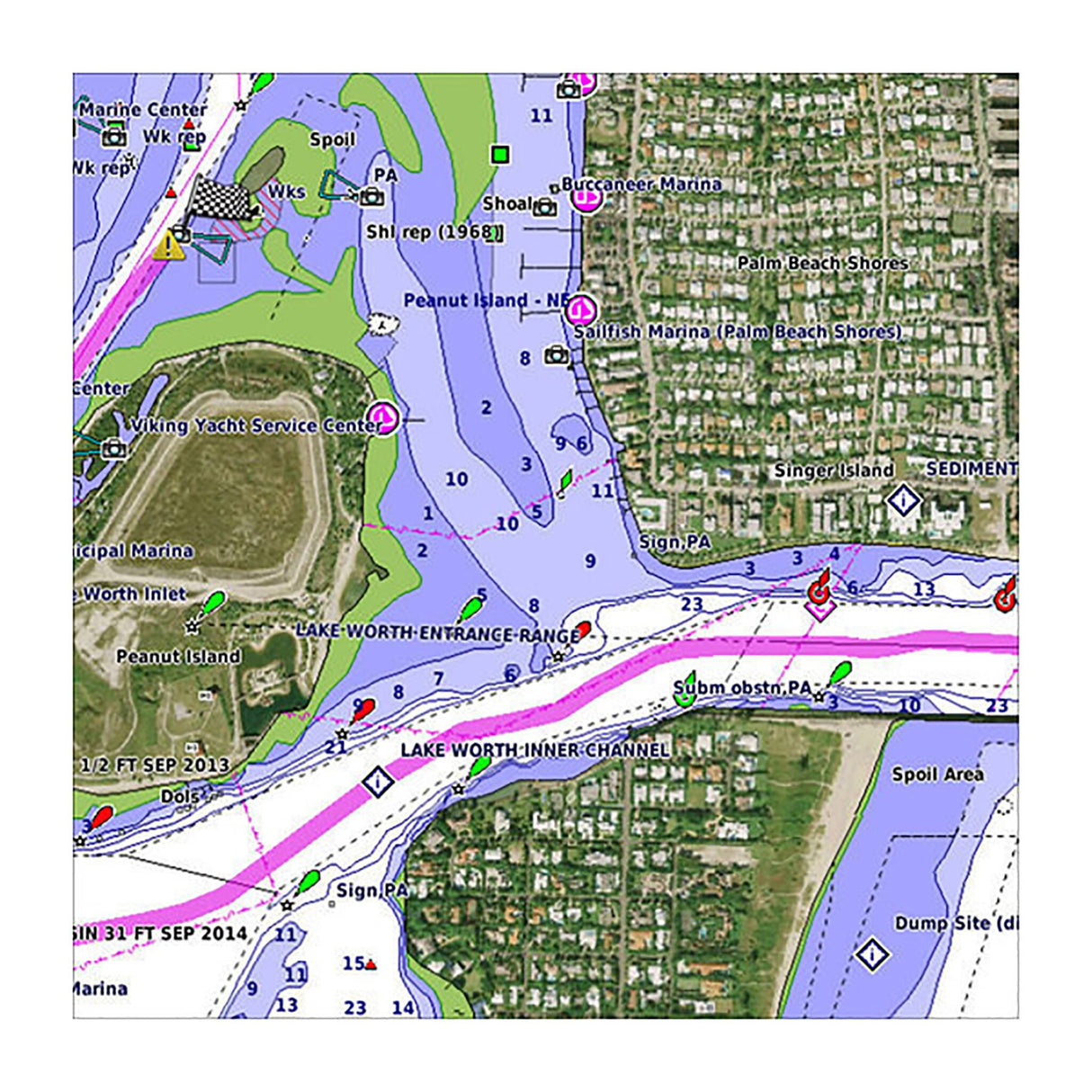 Garmin Blue-Chart G3 Vision Kartografie hochpräzise Küstenseekarten, Tiefenschattierung, 3D-Ansichten