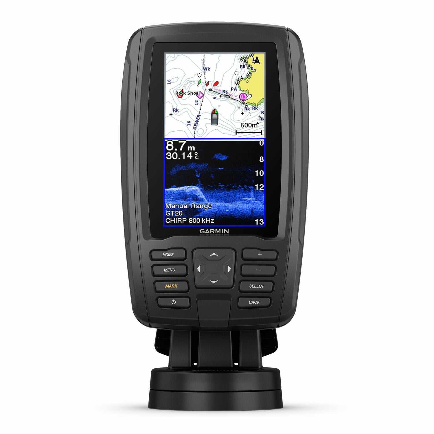 Garmin Echolot 4,3 Zoll Echomap Plus 42cv, Fischfinder, mit GT20-TM Geber und Kartenplotter