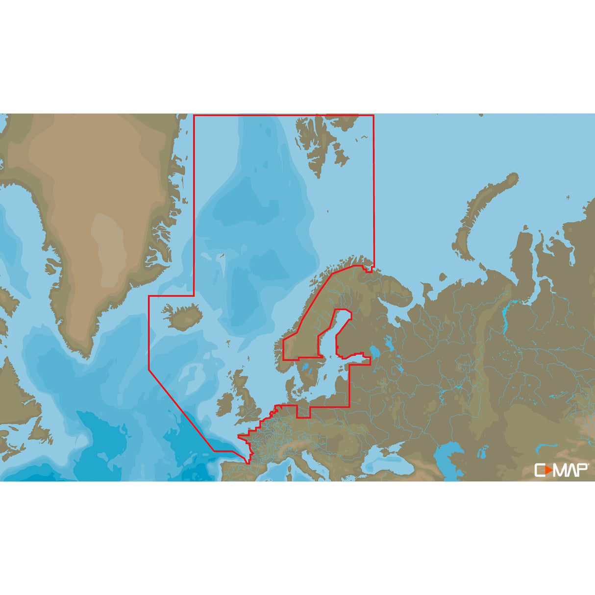 C-MAP Seekarten MAX-N+ Hochauflösende Bathymetrie, Elektronische Seekarten, Für Segler und Angler in West- und Mitteleuropa