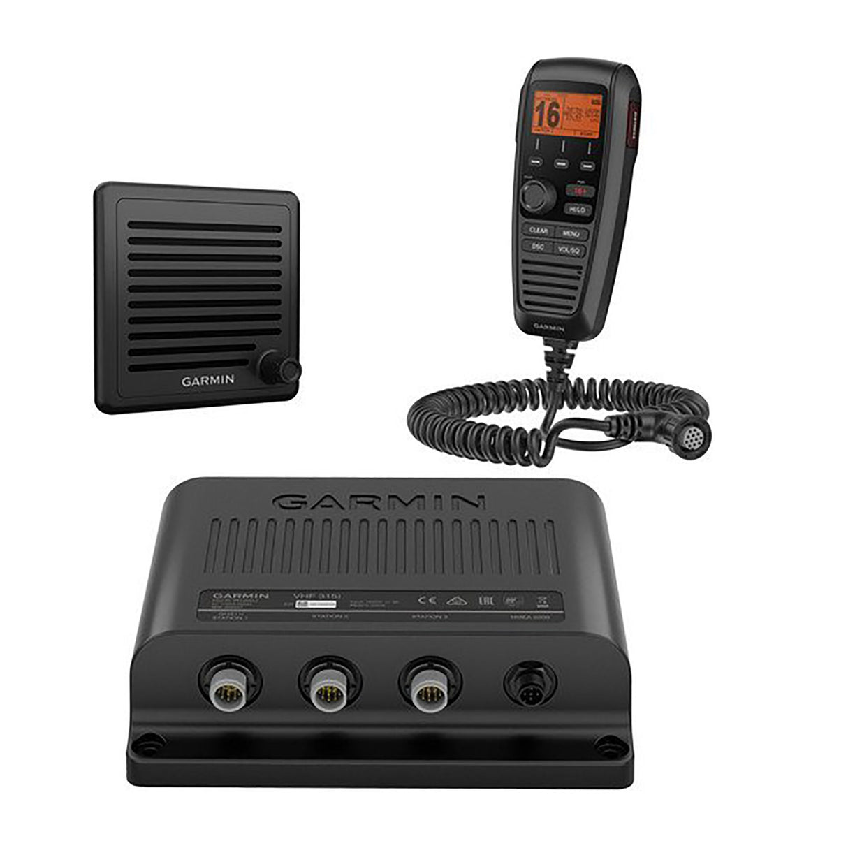Garmin Seefunkgerät VHF 315i, Marinefunkgerät mit 25W DSC-Klasse D, integrierter GPS-Empfänger, NMEA 2000, Zwei-Wege-Megafonsystem