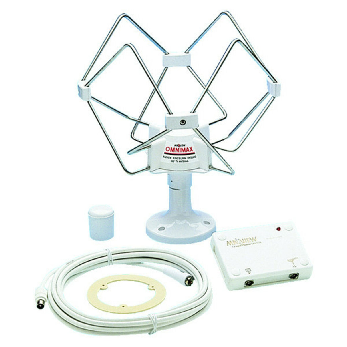 MAXVIEW TV-Antenne DVB-T Rundumempfang, Outdoor-Antenne, wetterfest und robust für Reisemobile und Boote