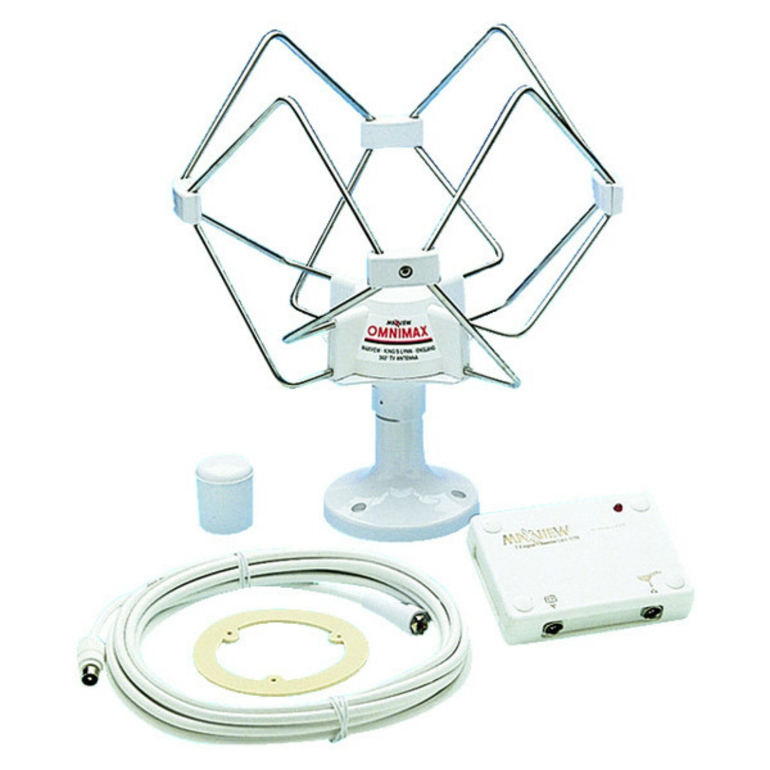 MAXVIEW TV-Antenne DVB-T Rundumempfang, Outdoor-Antenne, wetterfest und robust für Reisemobile und Boote