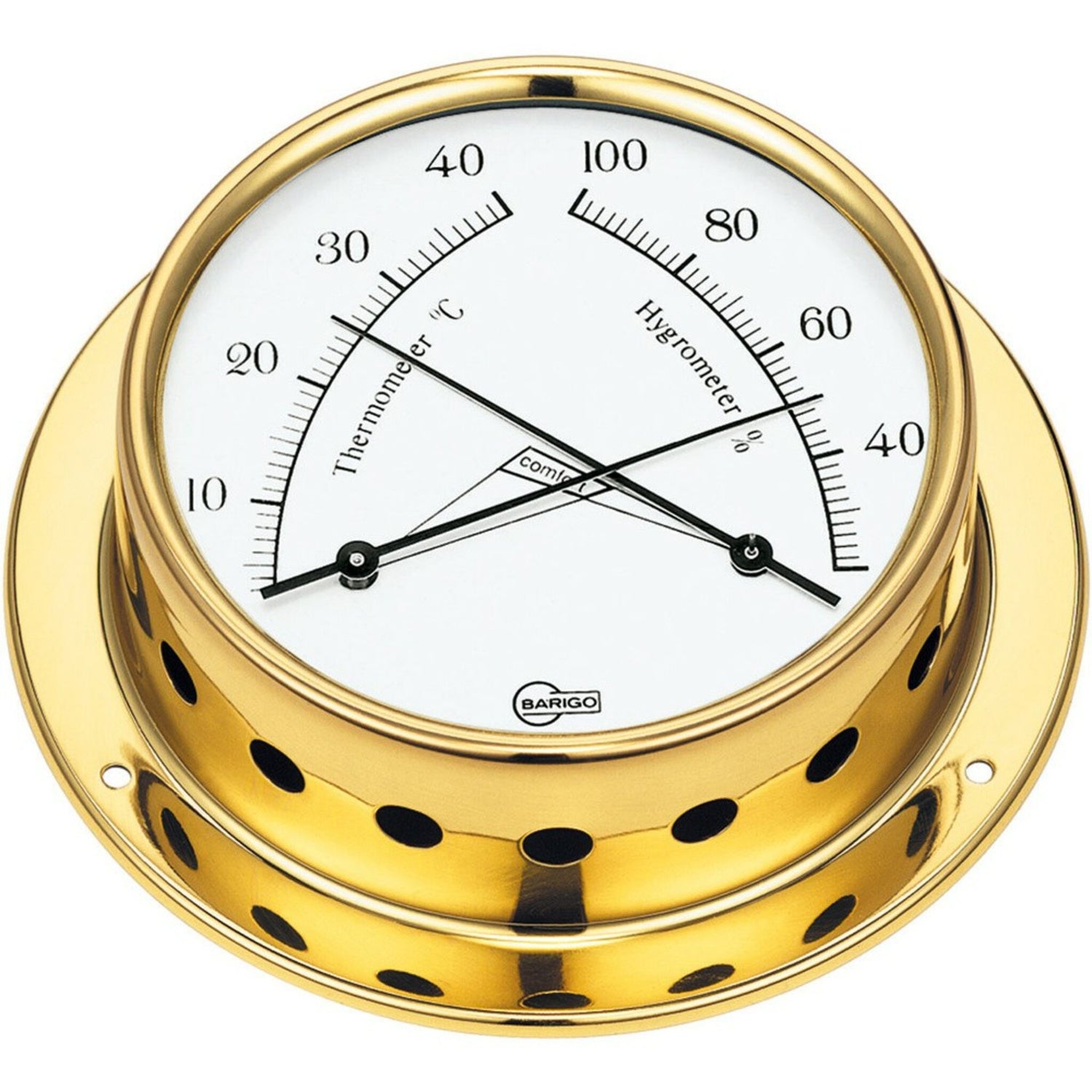 BARIGO Comfortmeter aus Messing, Hygrometer, stilvolles Design USP