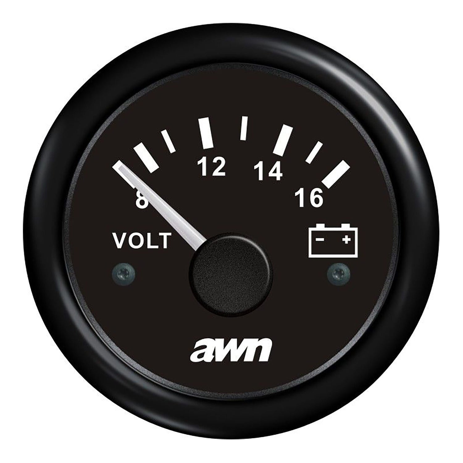 OceanTEC Voltmeter 8-16 V, Spannungsmesser, präzise Anzeige für zuverlässige Leistung - schwarz oder weiß