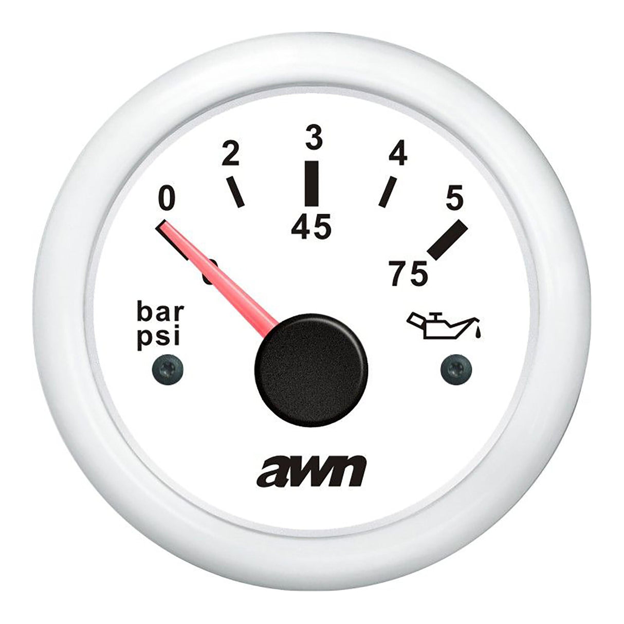 OceanTEC Öldruckanzeige 0-5 Bar, Kraftstoffdruckmesser, 12/24 V, 10-185 Ohm - schwarz oder weiß